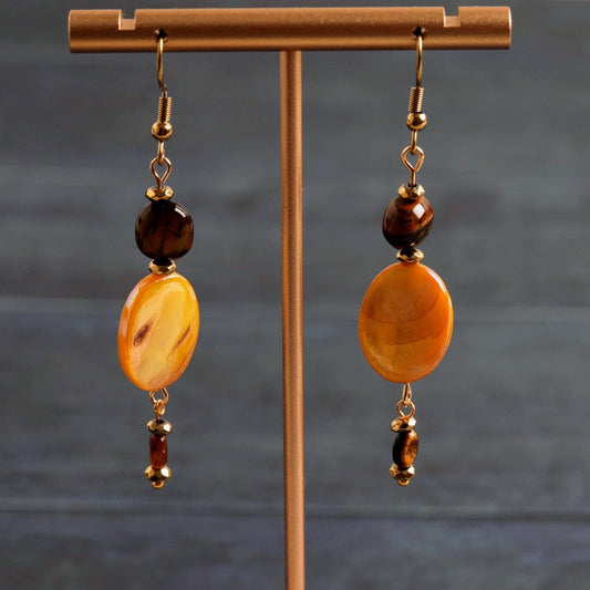 Amber pearl drop- Handmade Jewellery - i am boho