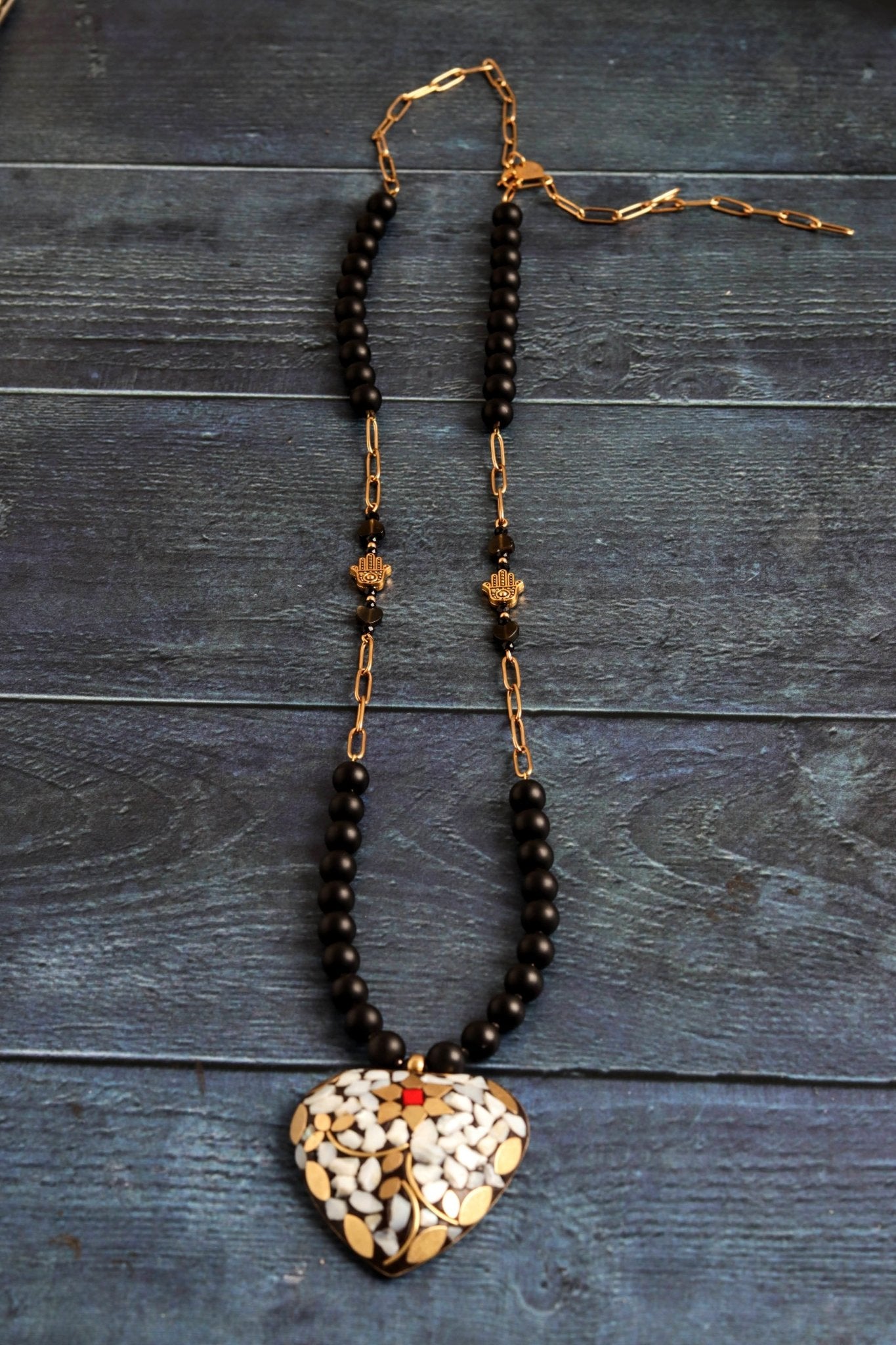 Dark Mosaic Heart- Handmade Jewellery - i am boho