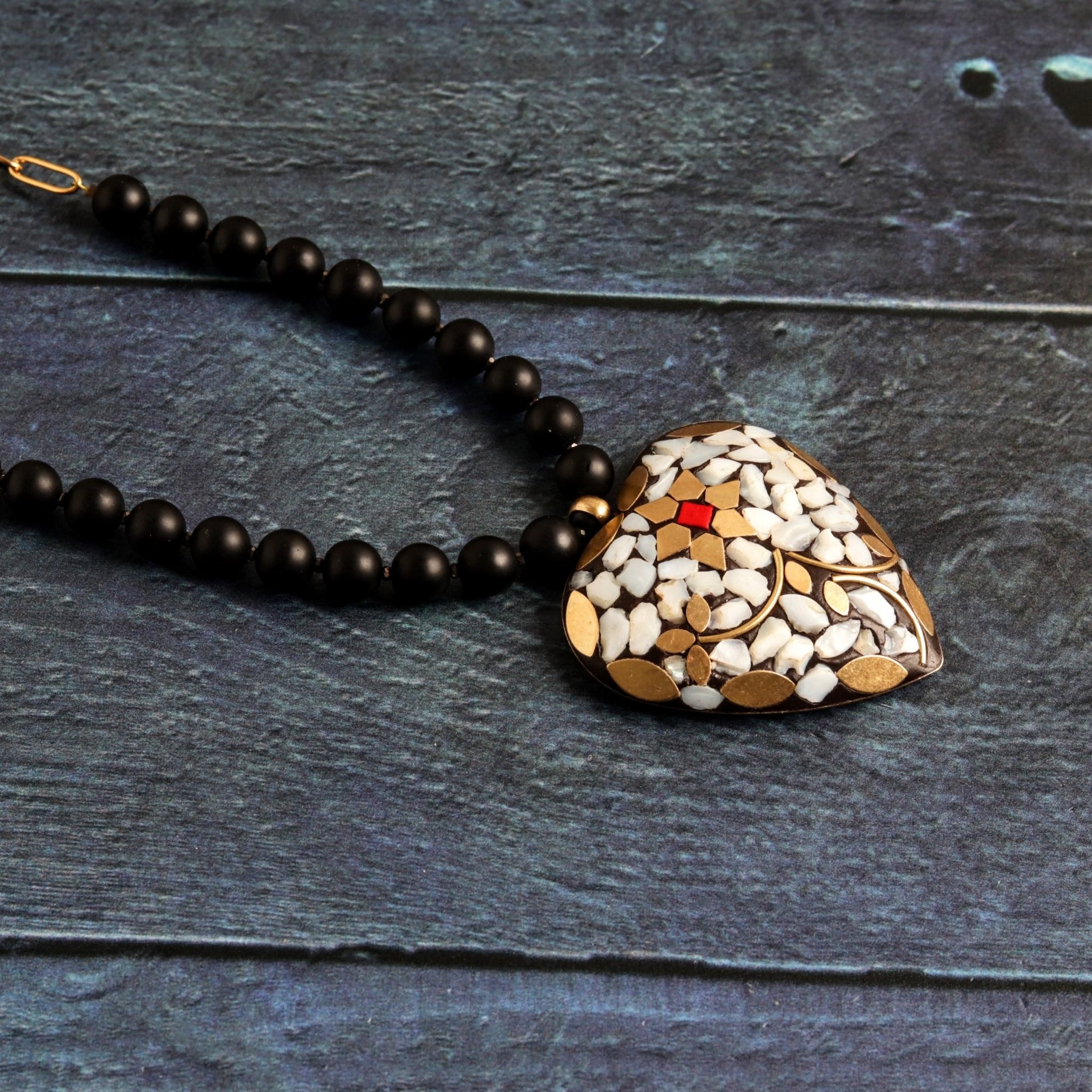 Dark Mosaic Heart- Handmade Jewellery - i am boho