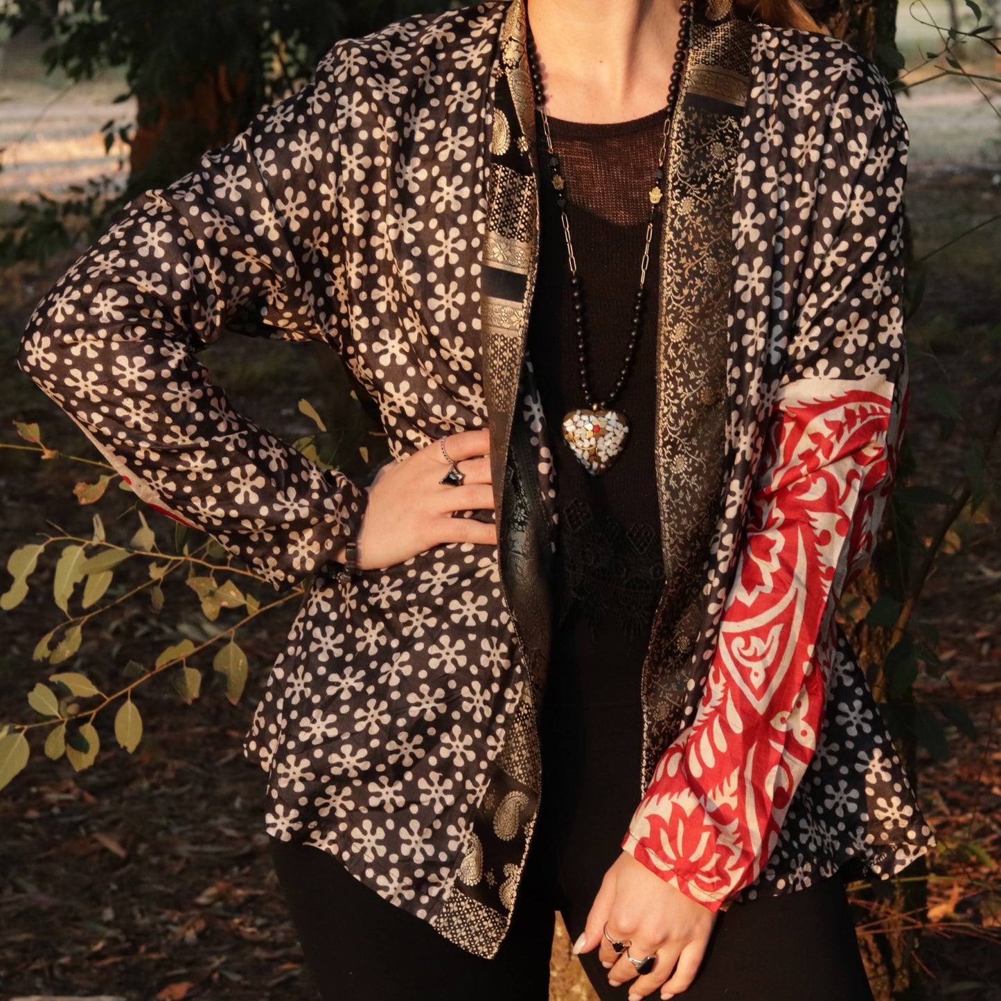 Snowflake & Paisley Silk Jacket