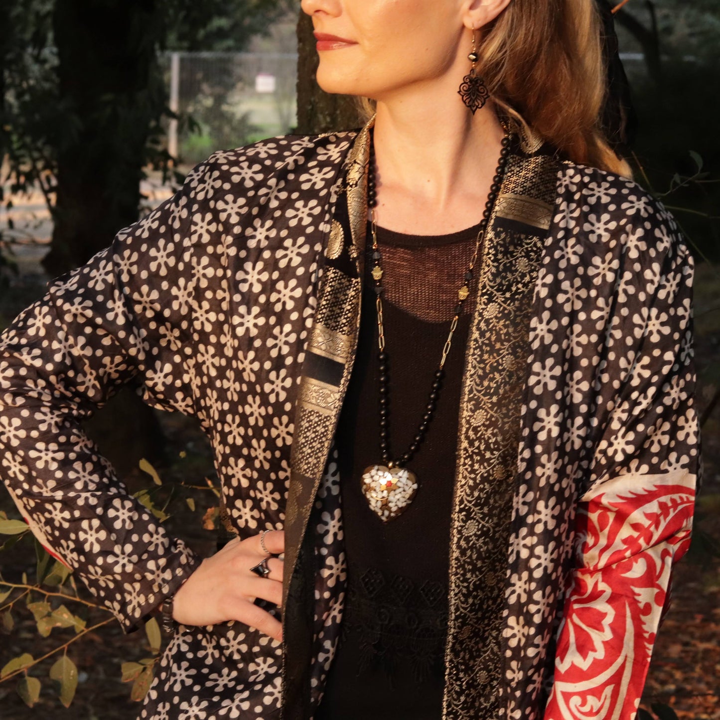 Snowflake & Paisley Silk Jacket