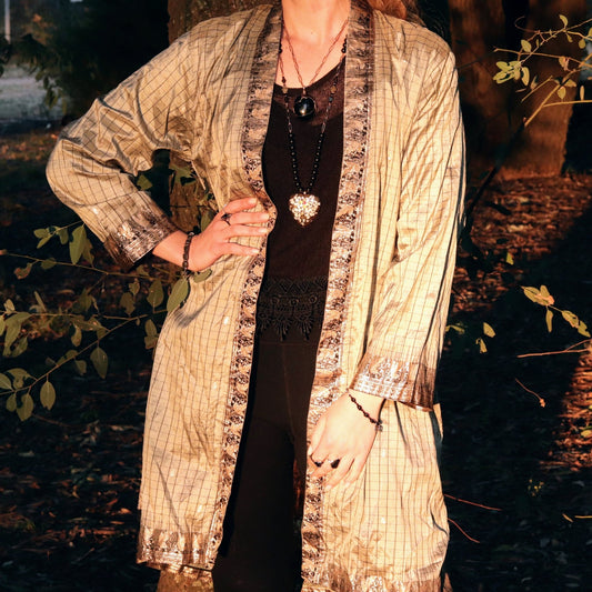The Golden Grid Kimono- Handmade Jewellery - i am boho