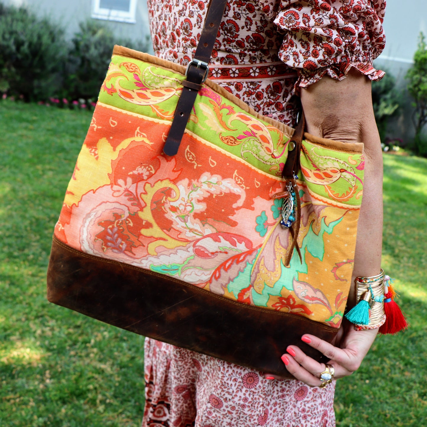 Treasure's tangerine tote bag