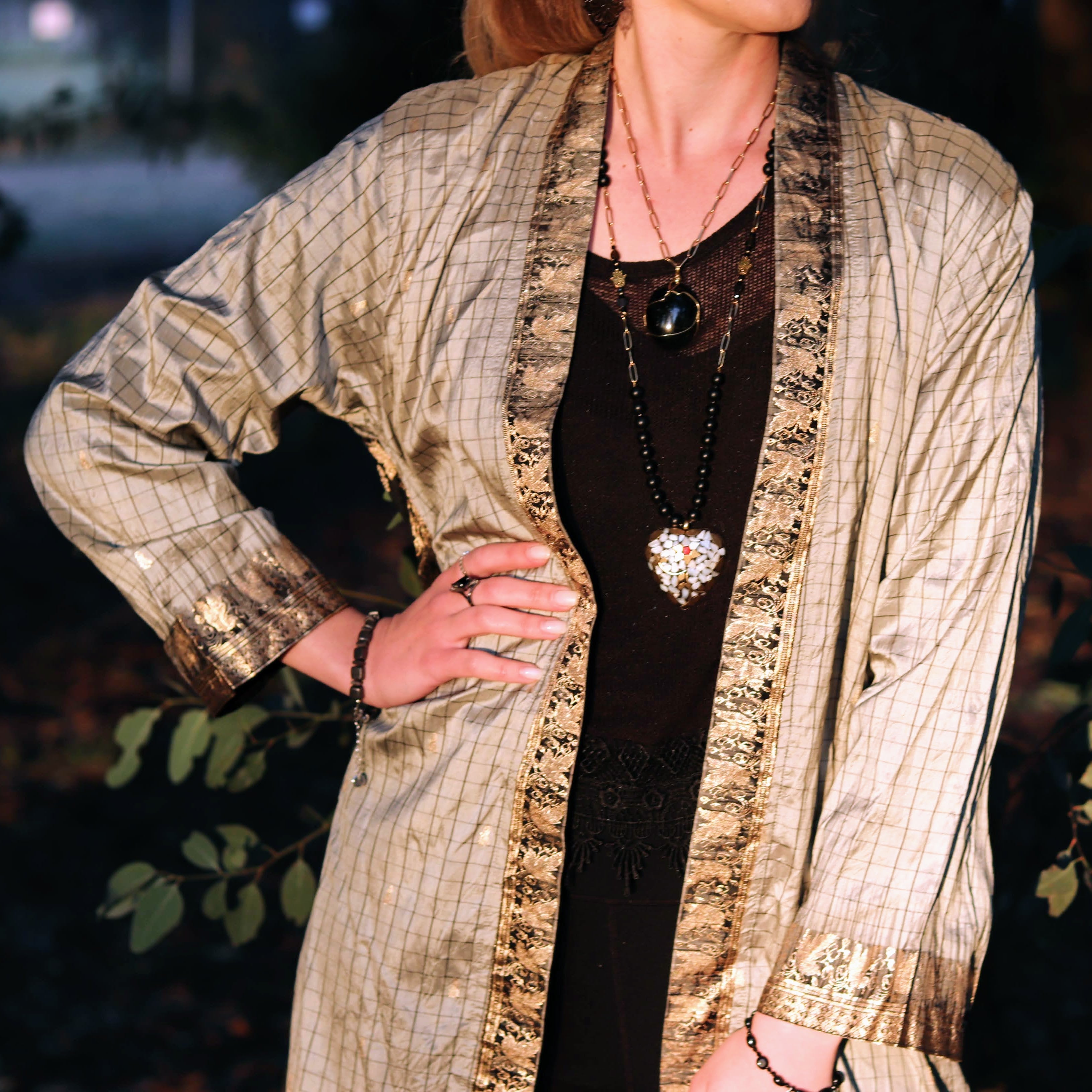 The Golden Grid Kimono