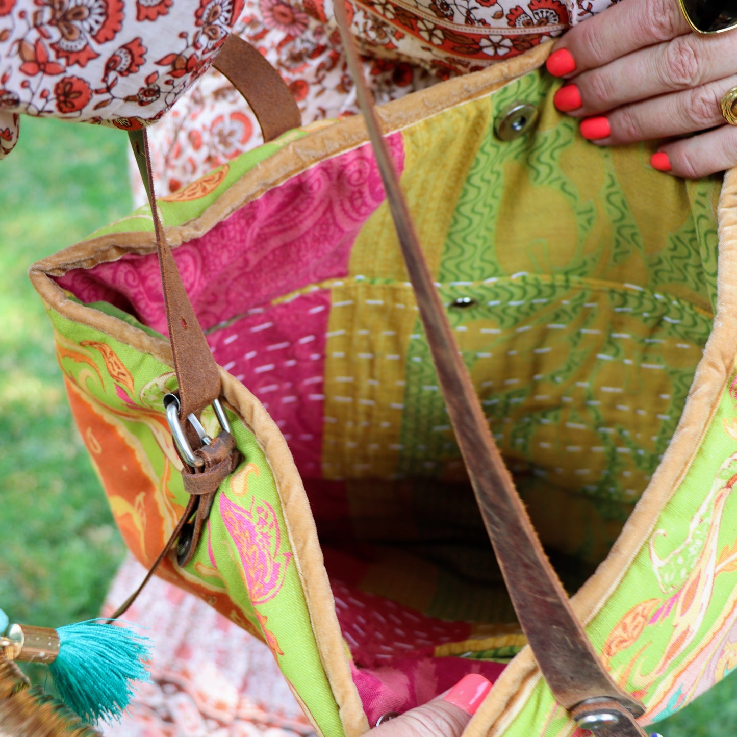 Treasure's tangerine tote bag