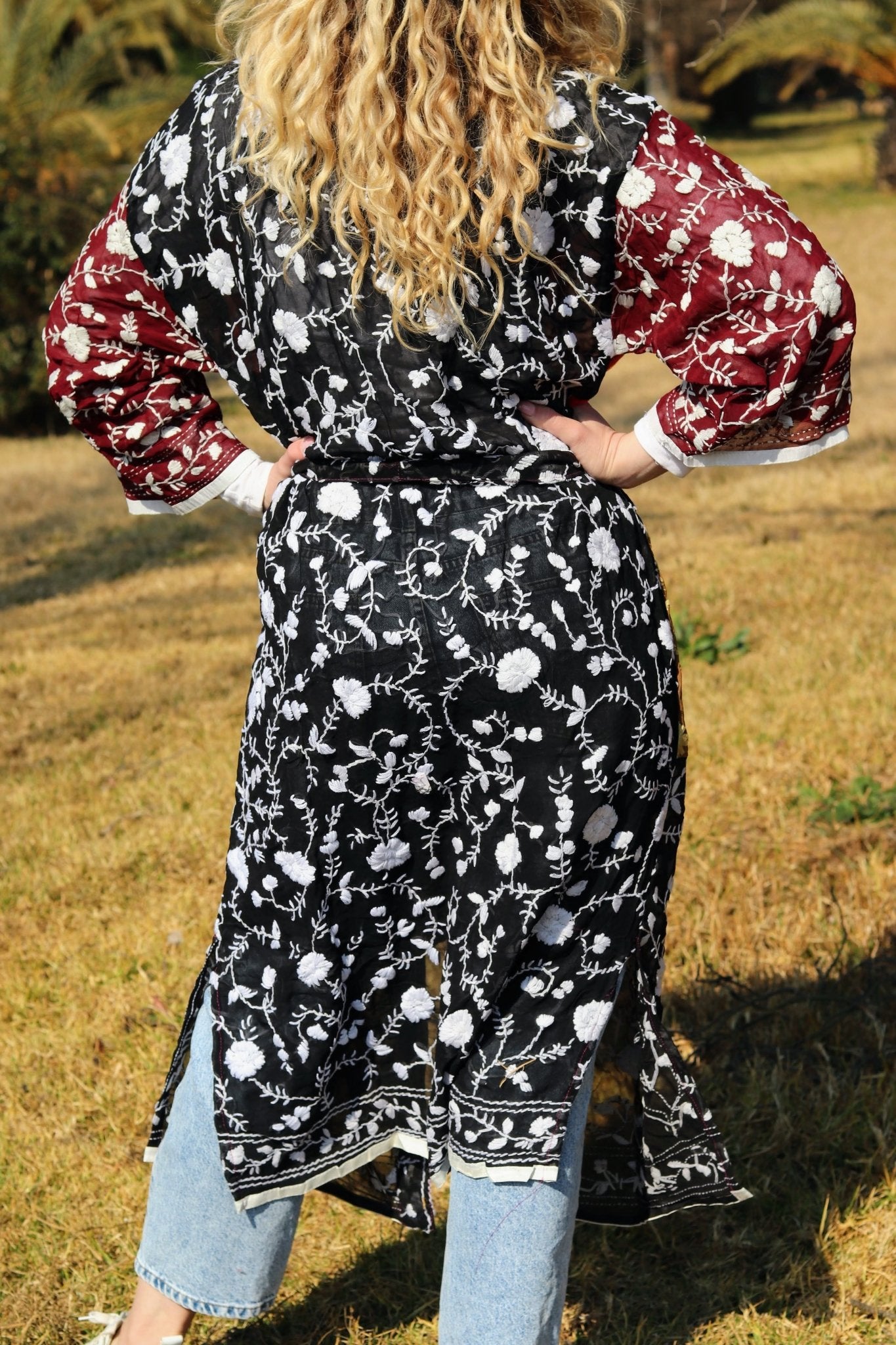 Phulkari Kimono in Golden Pocket- Handmade Jewellery - i am boho