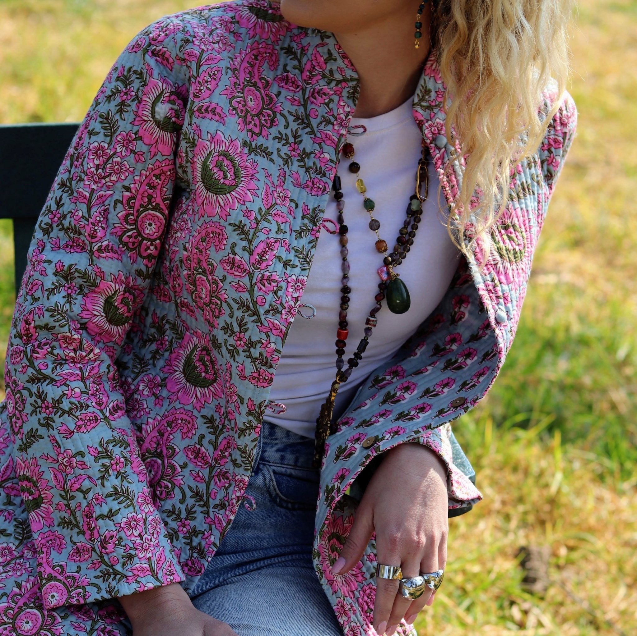 Reversible Quilted Cotton Coat In Protea Paisley- Handmade Jewellery - i am boho