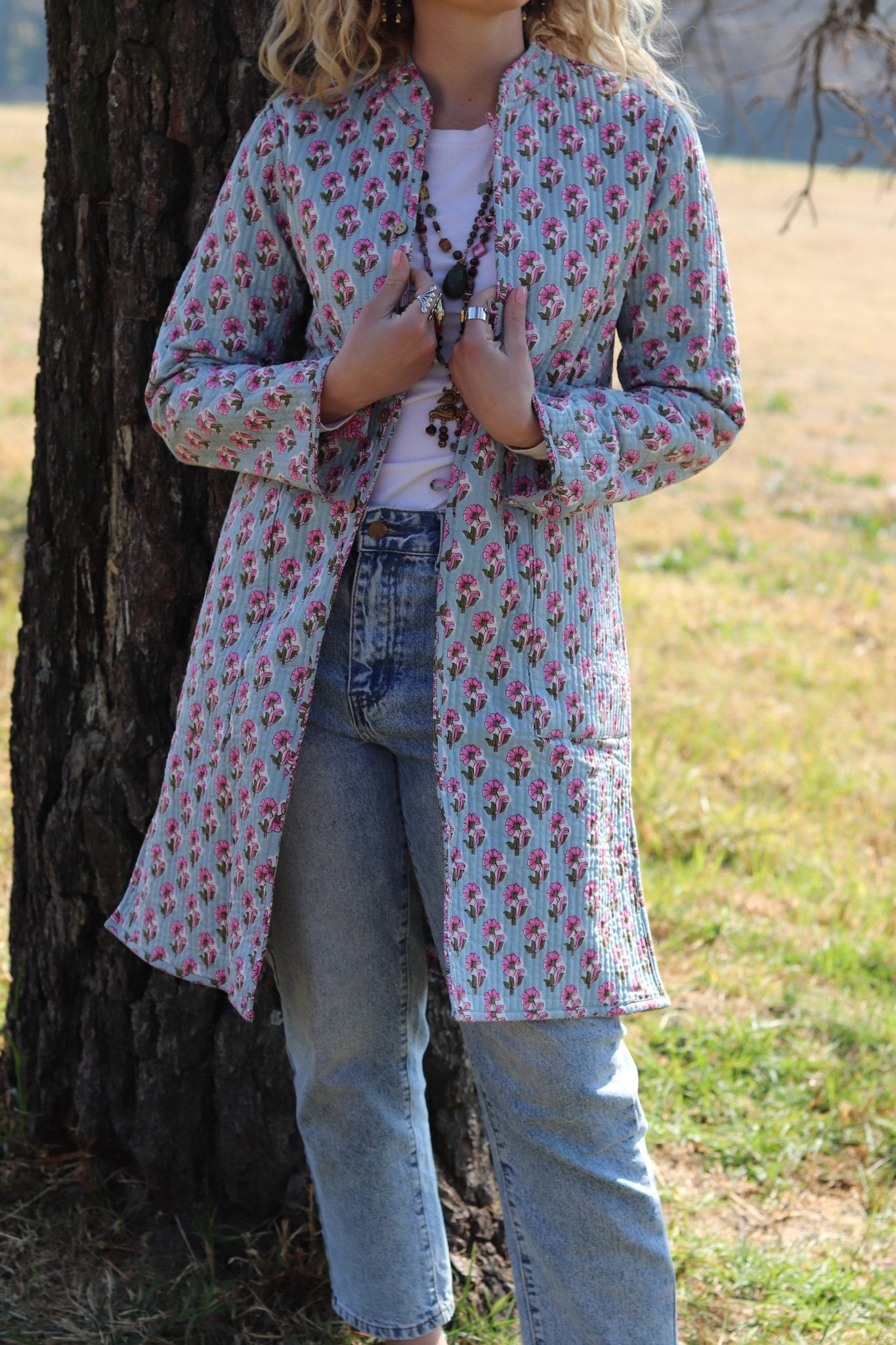 Reversible Quilted Cotton Coat In Protea Paisley- Handmade Jewellery - i am boho