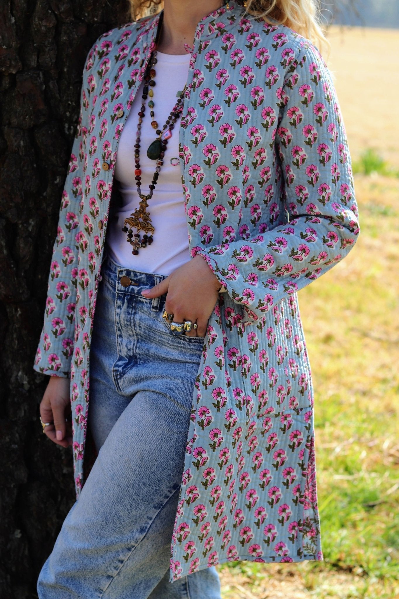 Reversible Quilted Cotton Coat In Protea Paisley- Handmade Jewellery - i am boho