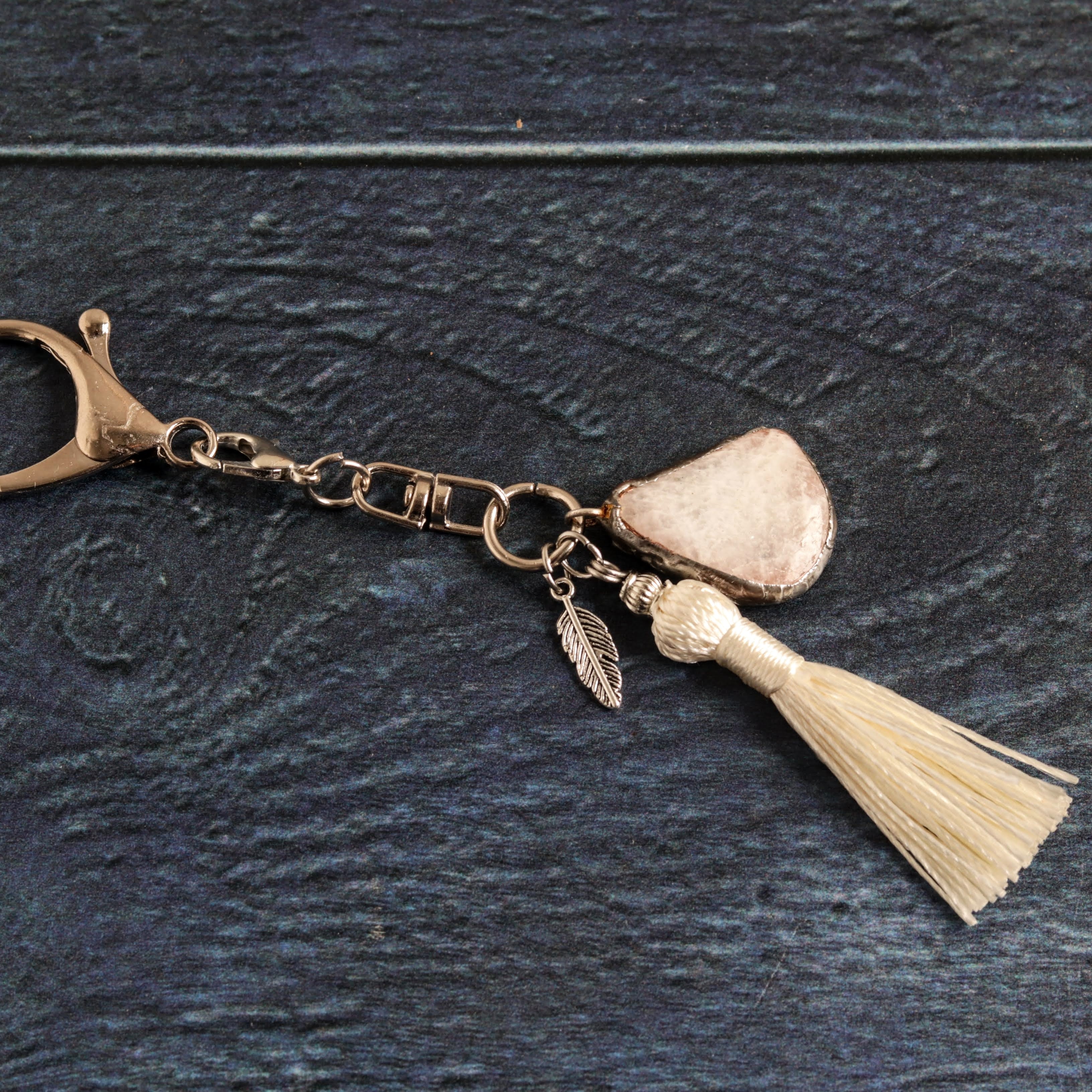 Silver Mist Tassel Bag Charm