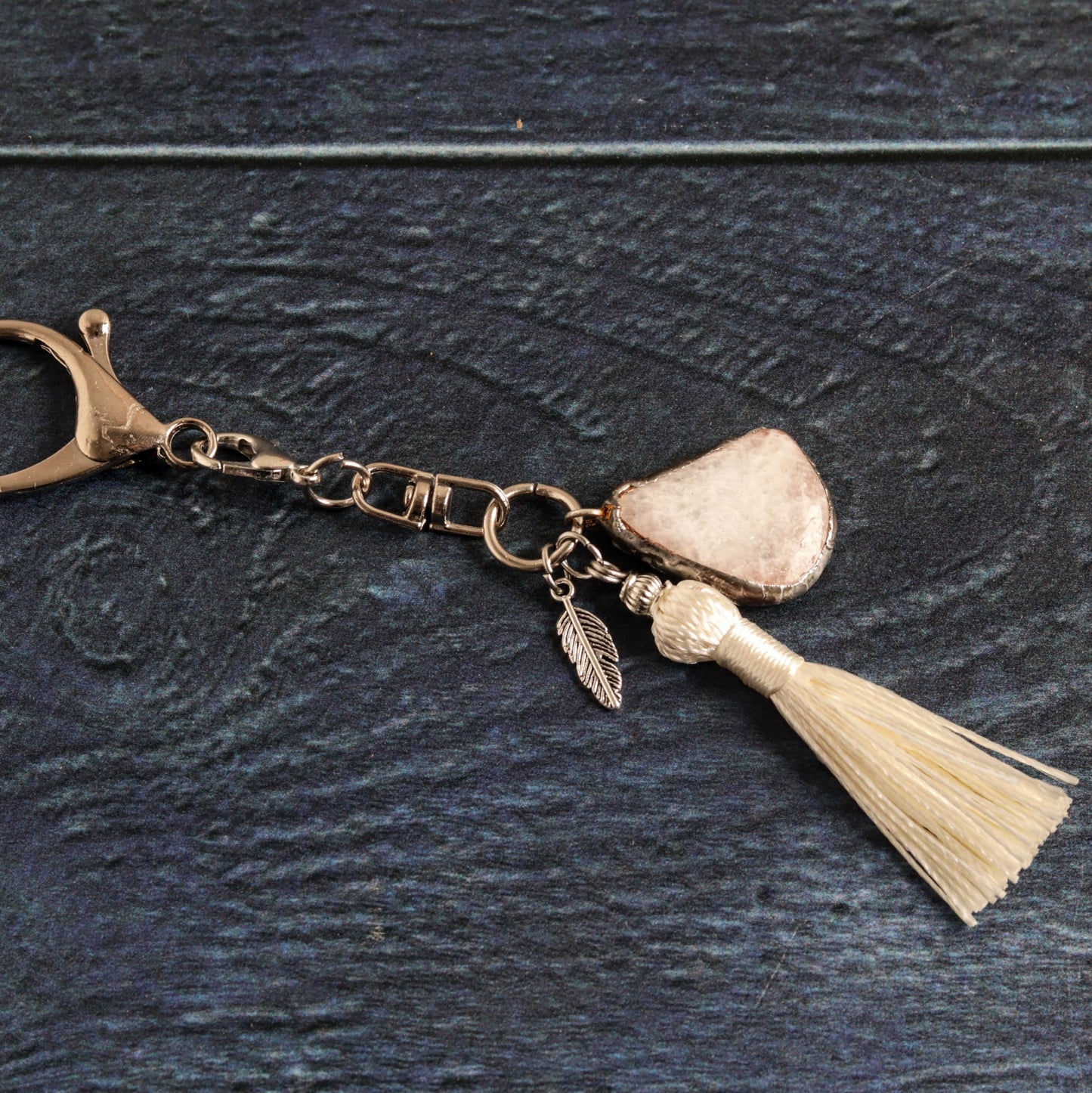 Silver Mist Tassel Bag Charm