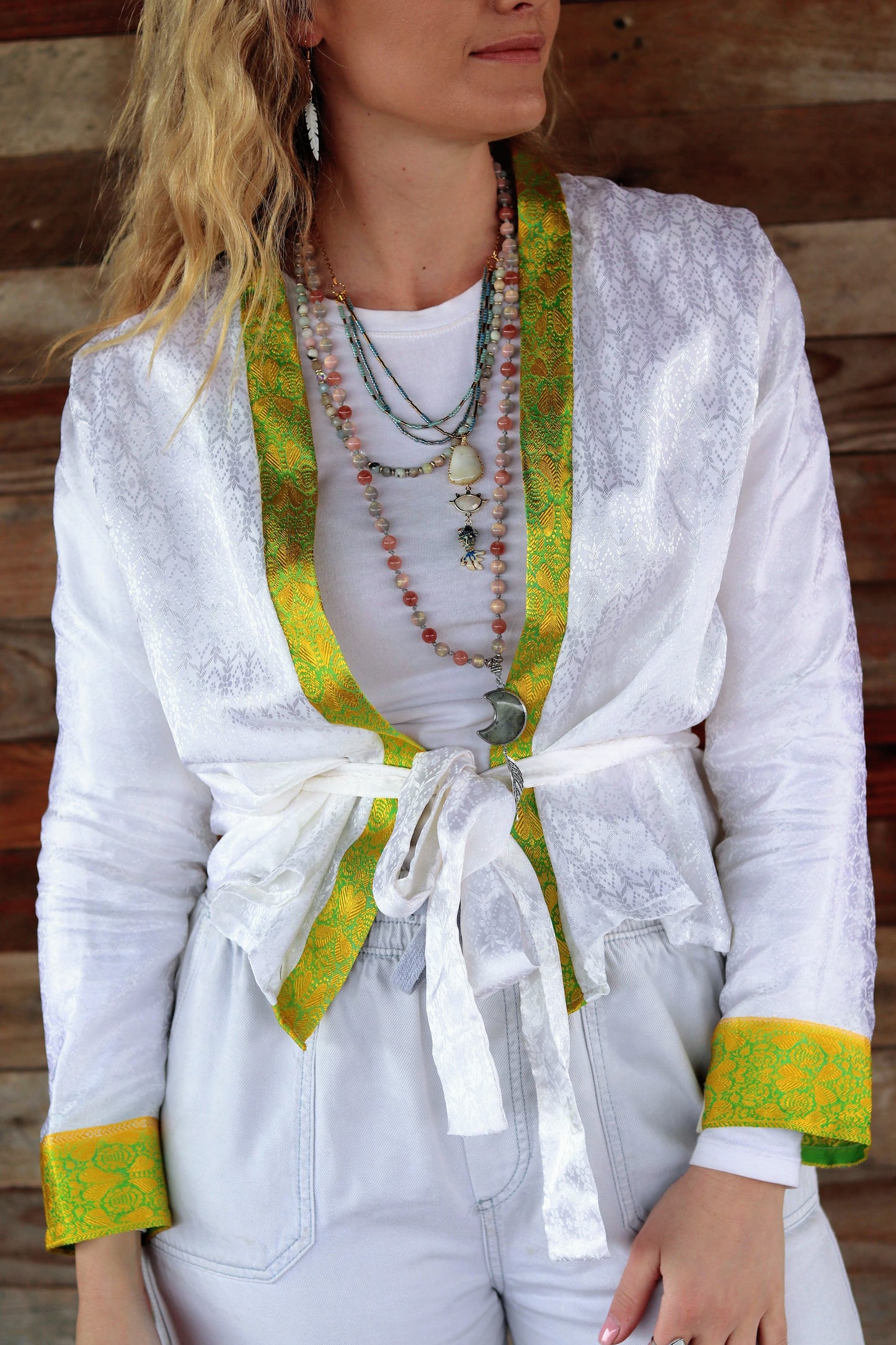 Saffron shore silk jacket