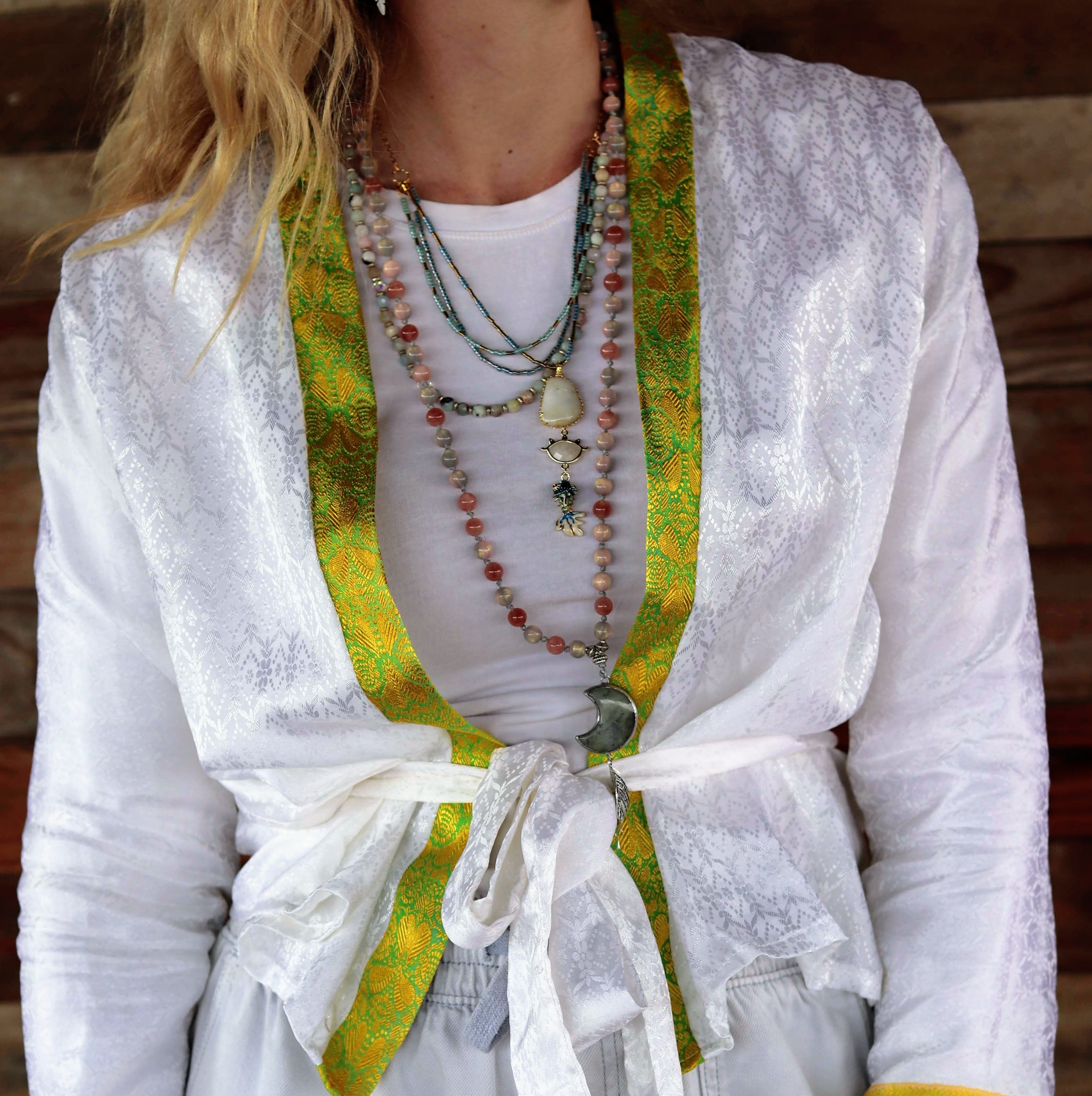 Saffron shore silk jacket