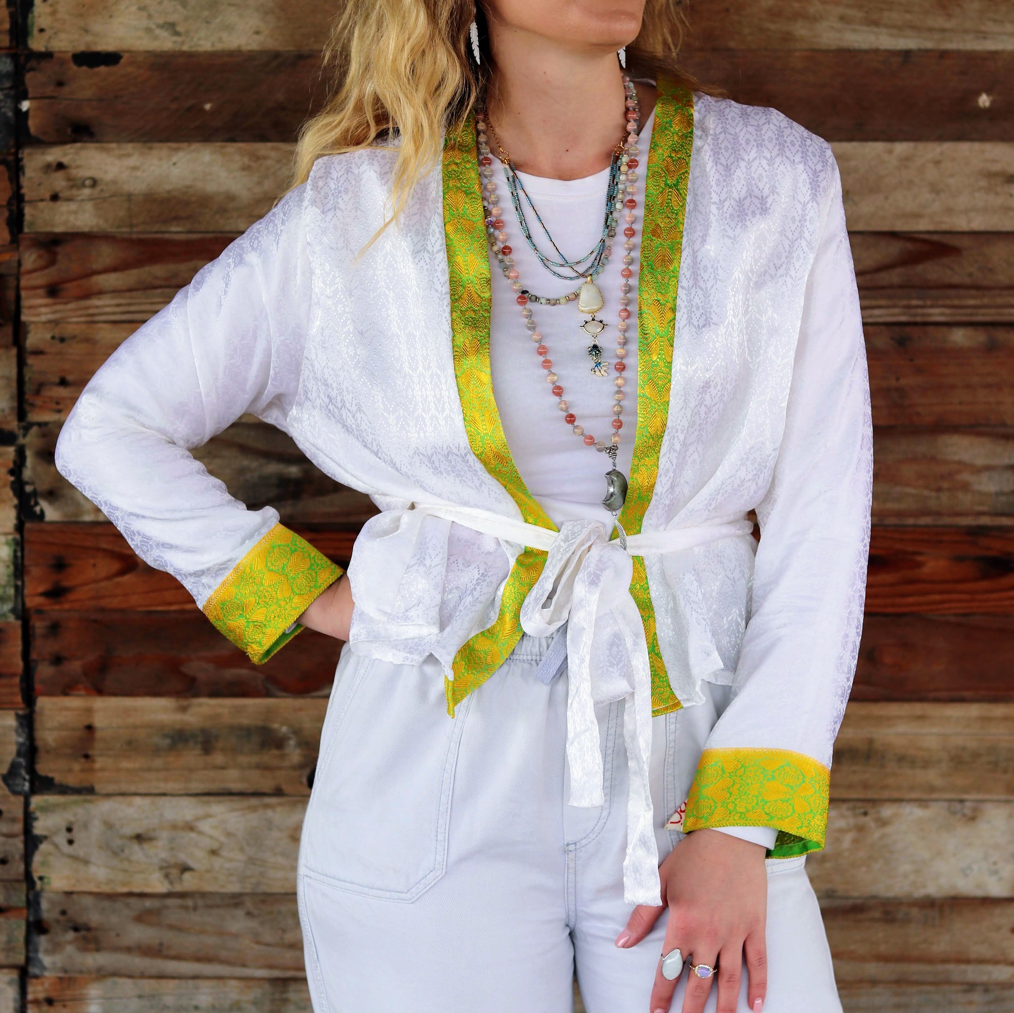Saffron shore silk jacket