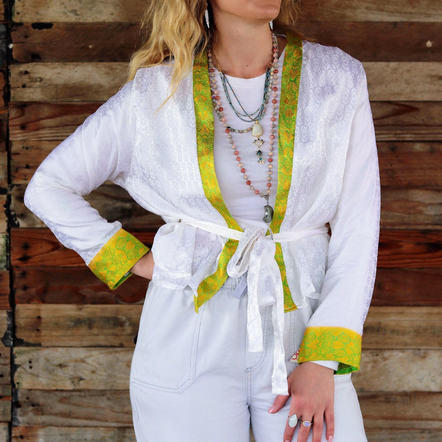 Saffron shore silk jacket