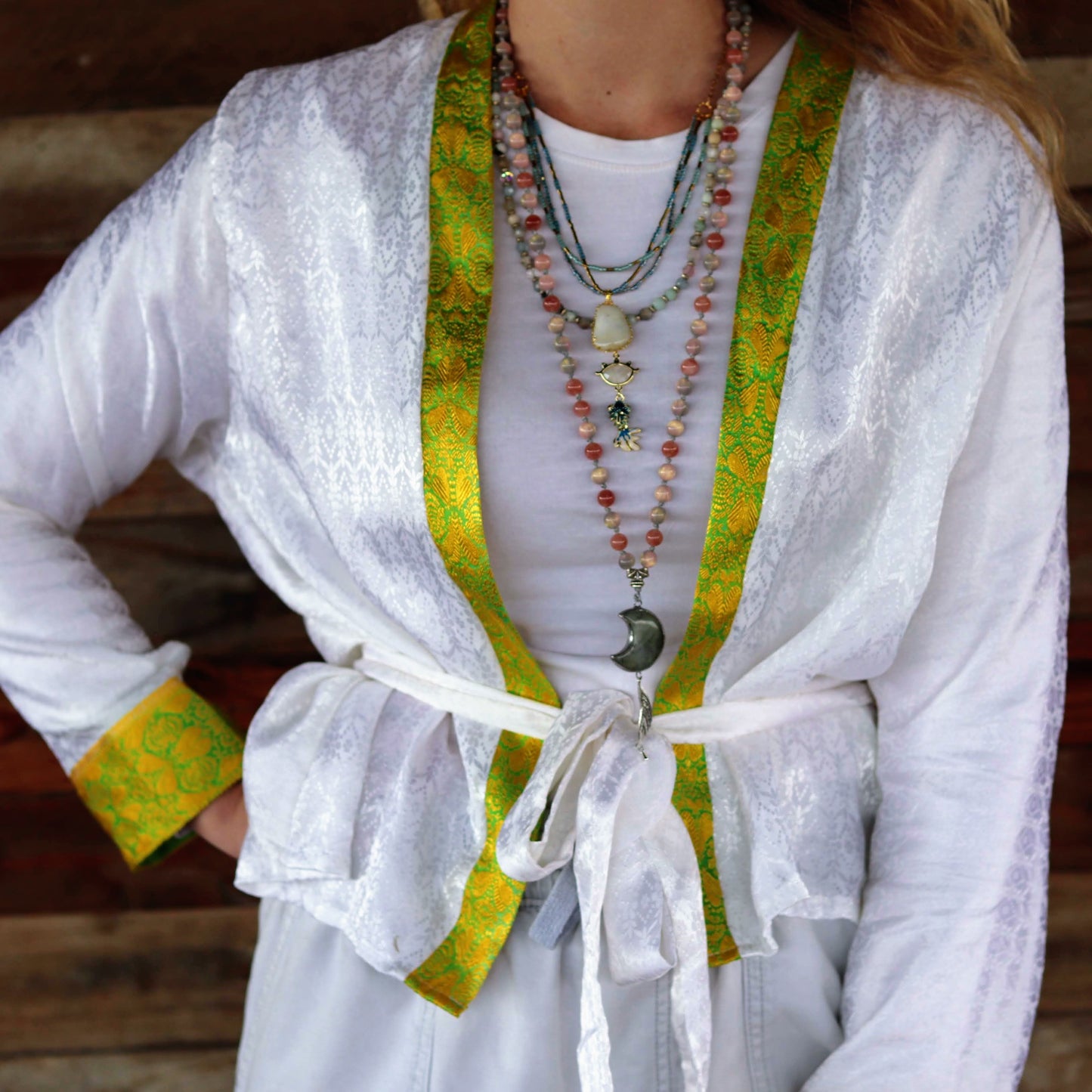 Saffron shore silk jacket