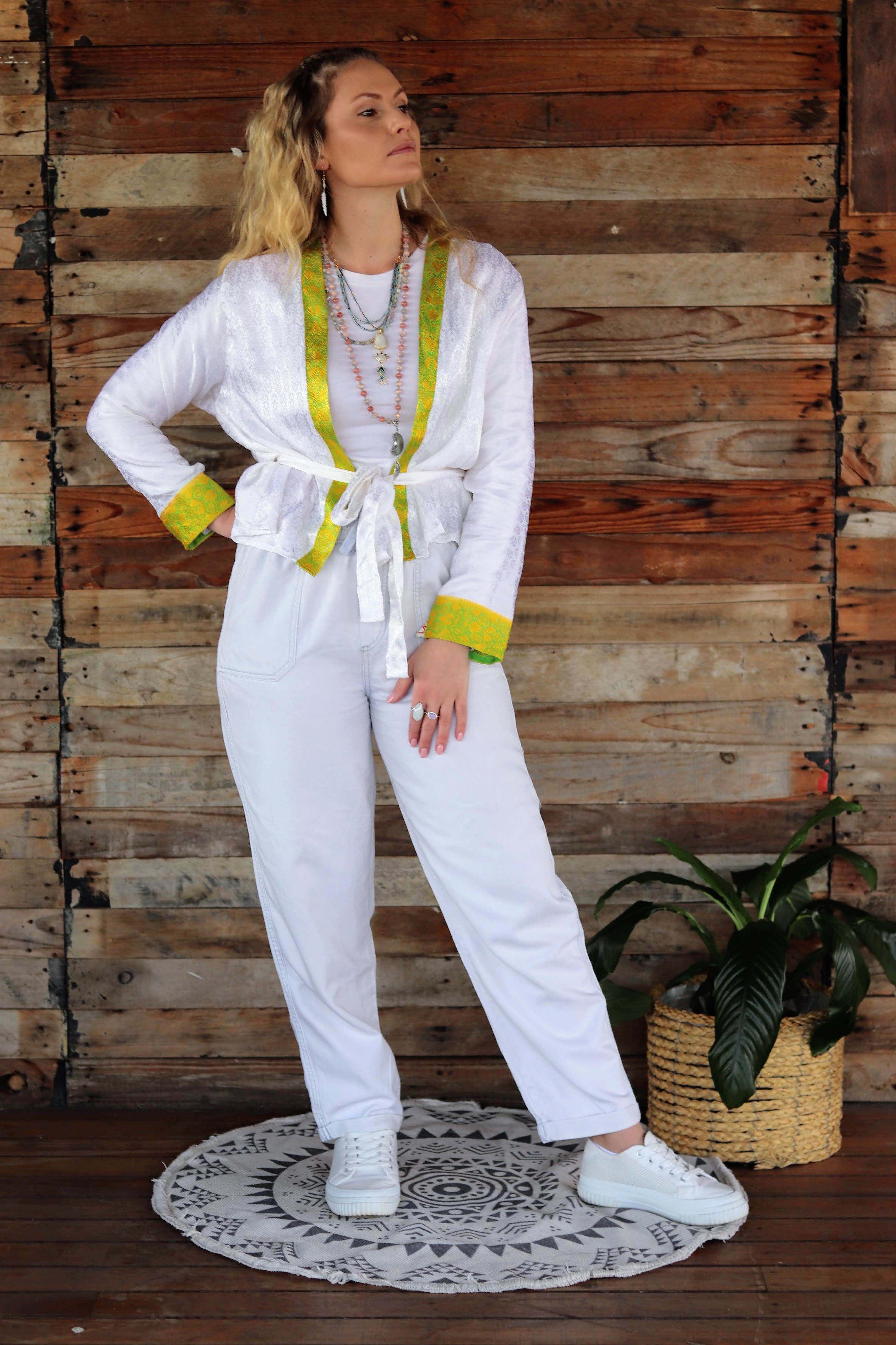 Saffron shore silk jacket