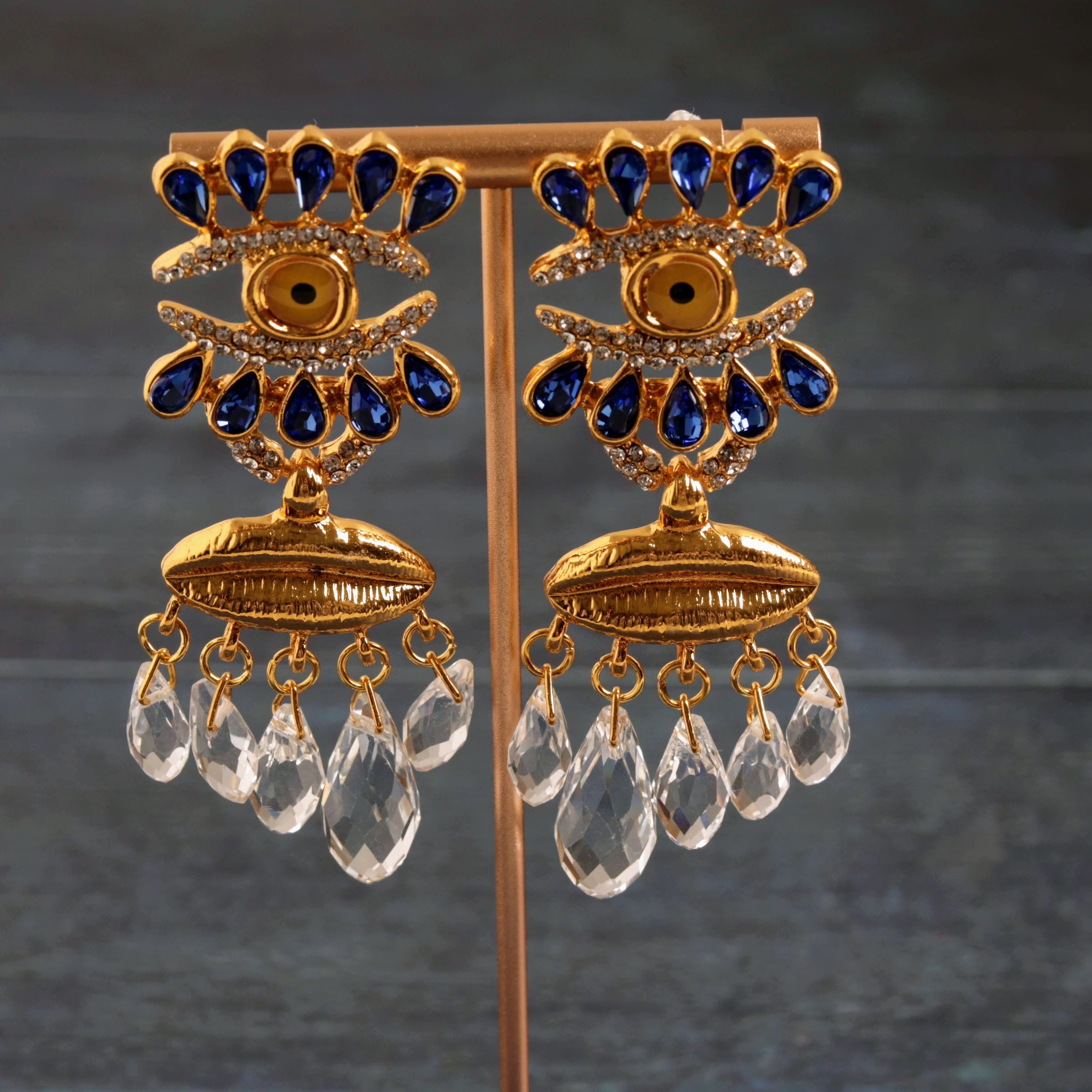 Sapphire & Crystal Jhumka