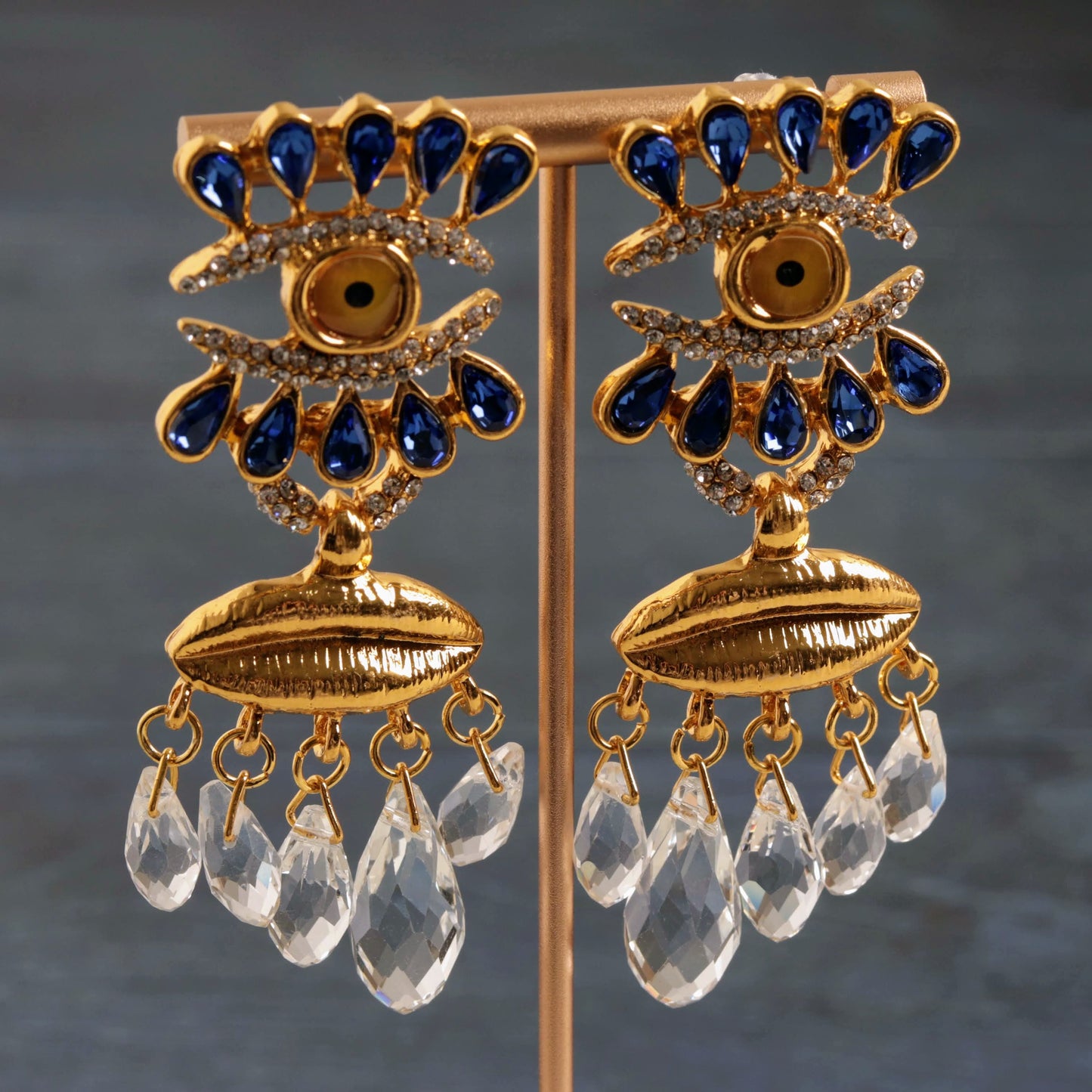 Sapphire & Crystal Jhumka