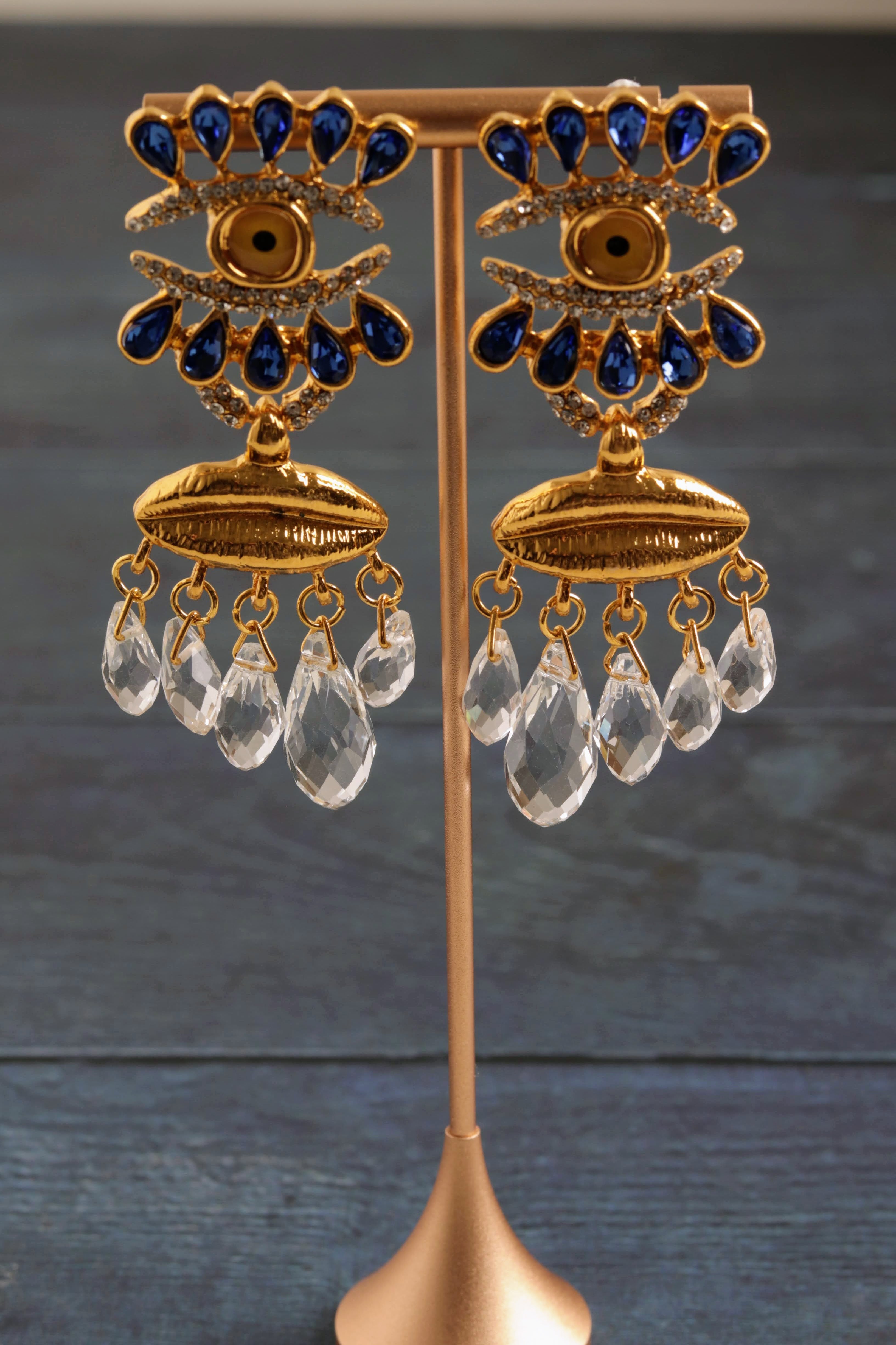 Sapphire & Crystal Jhumka