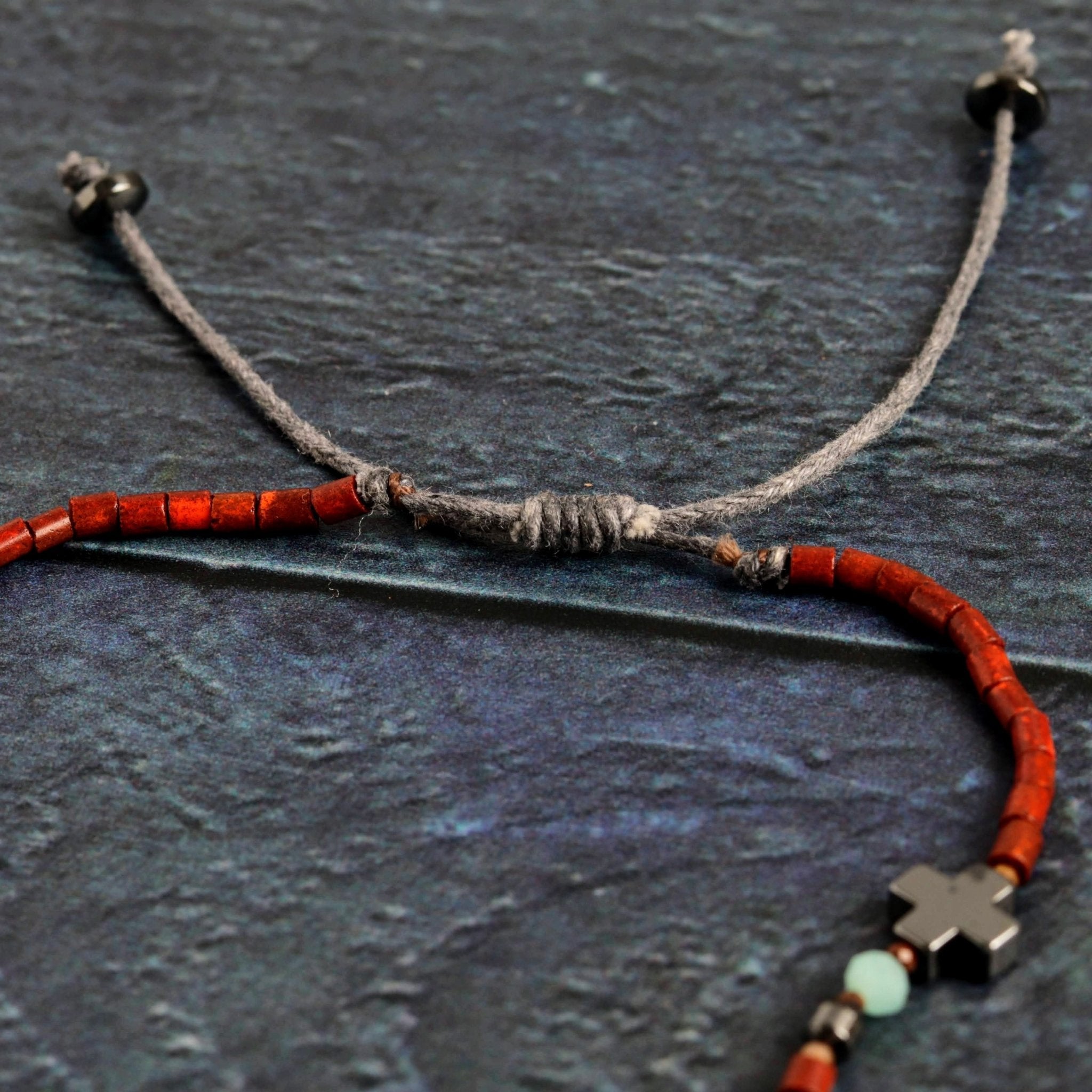Hematite Cross Wrap- Handmade Jewellery - i am boho