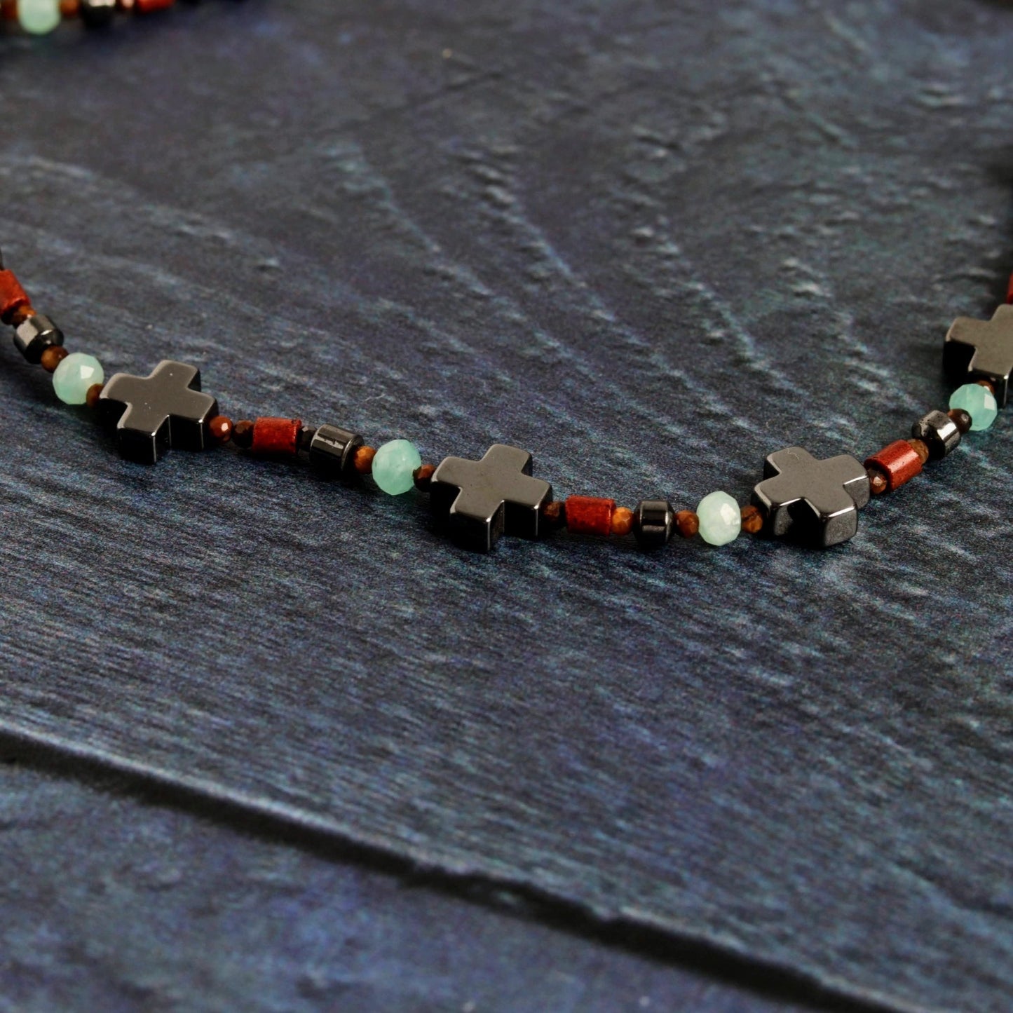 Hematite Cross Wrap- Handmade Jewellery - i am boho