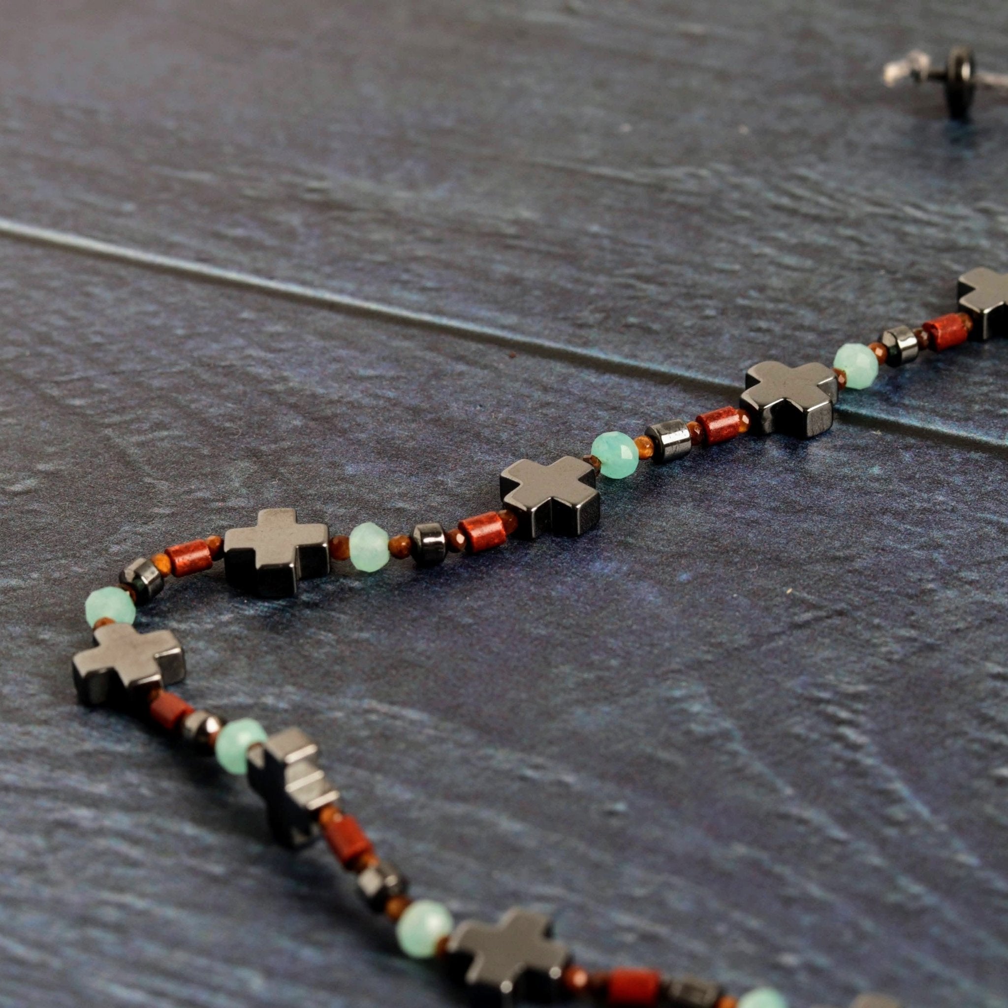 Hematite Cross Wrap- Handmade Jewellery - i am boho