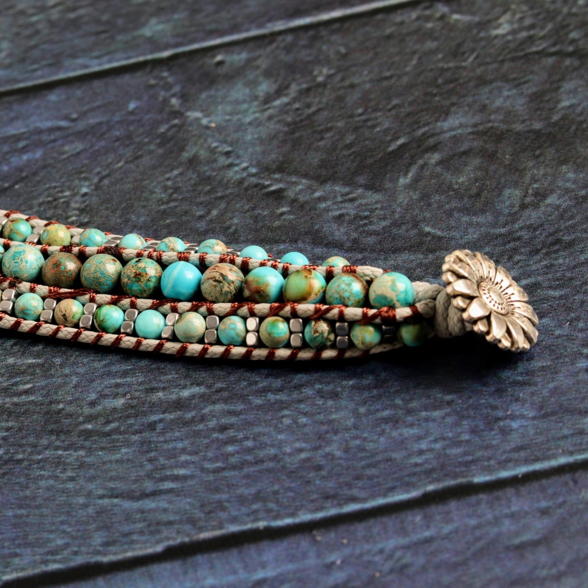 River Stone Cuff- Handmade Jewellery - i am boho