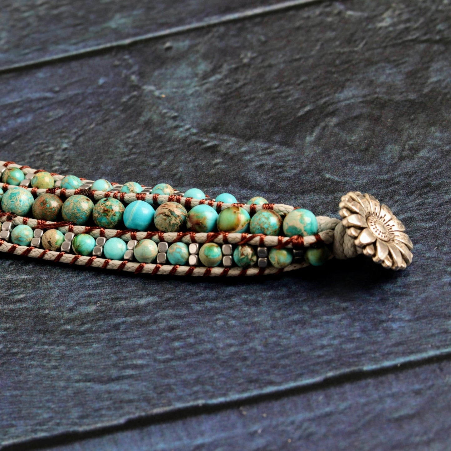 River Stone Cuff- Handmade Jewellery - i am boho