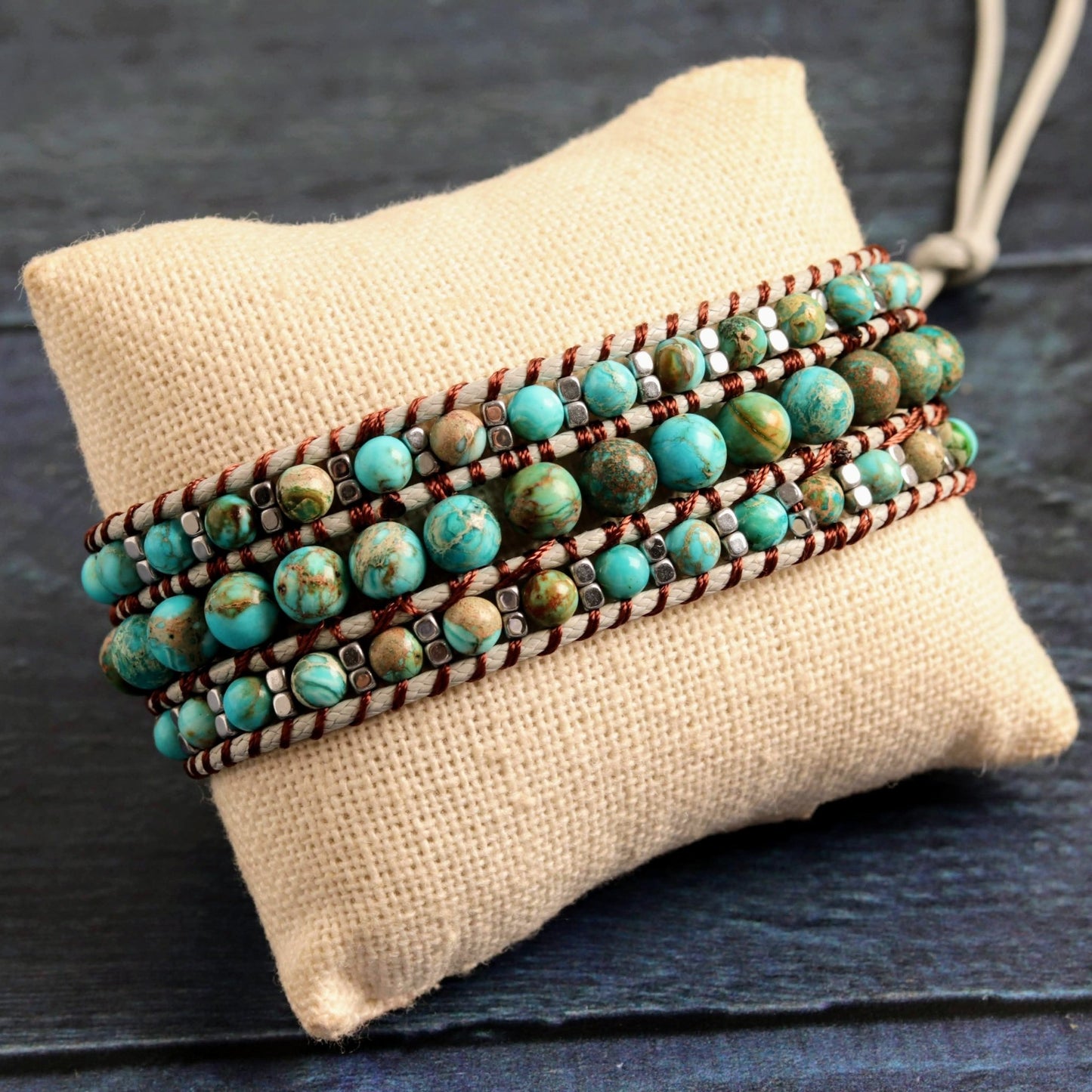 River Stone Cuff- Handmade Jewellery - i am boho