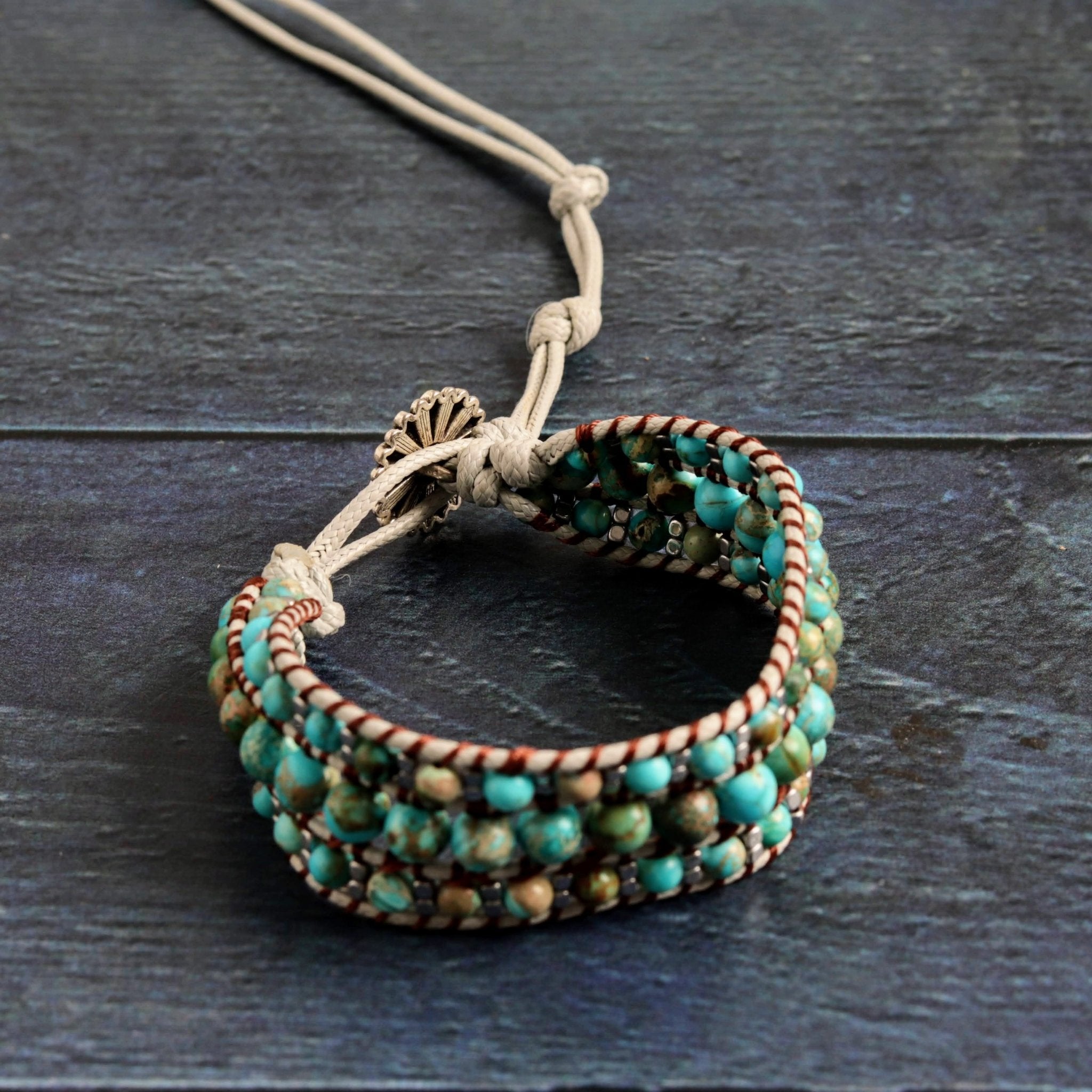 River Stone Cuff- Handmade Jewellery - i am boho