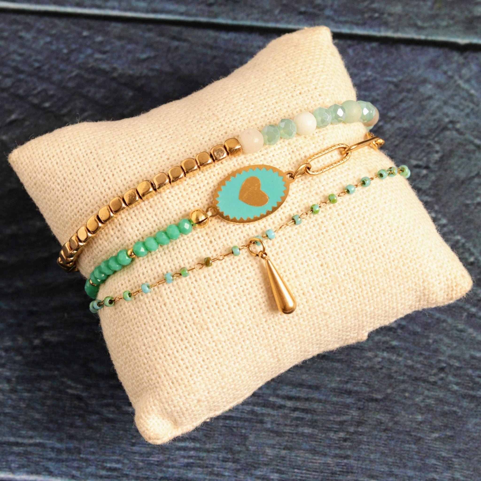 Seafoam stack- Handmade Jewellery - i am boho