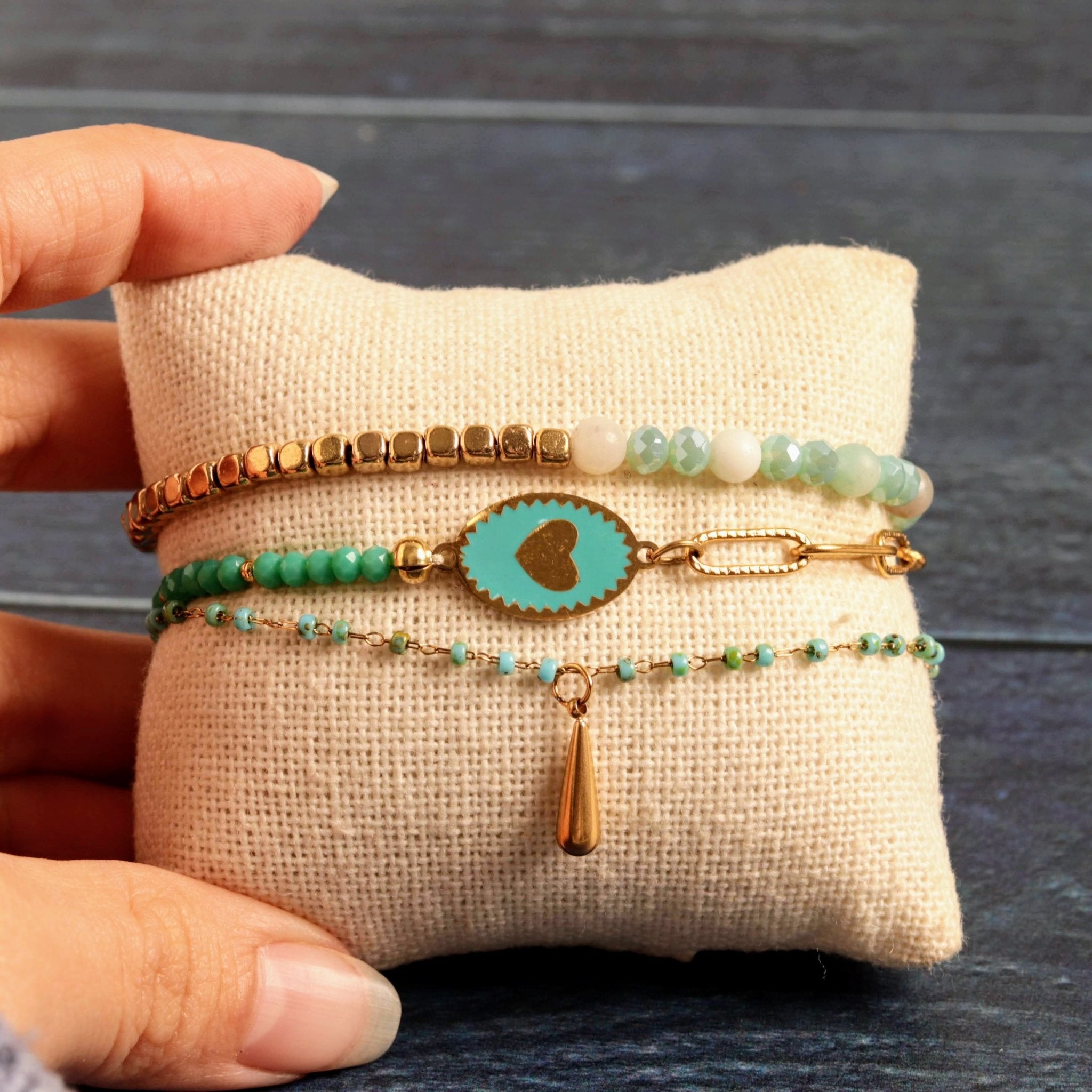 Seafoam stack- Handmade Jewellery - i am boho