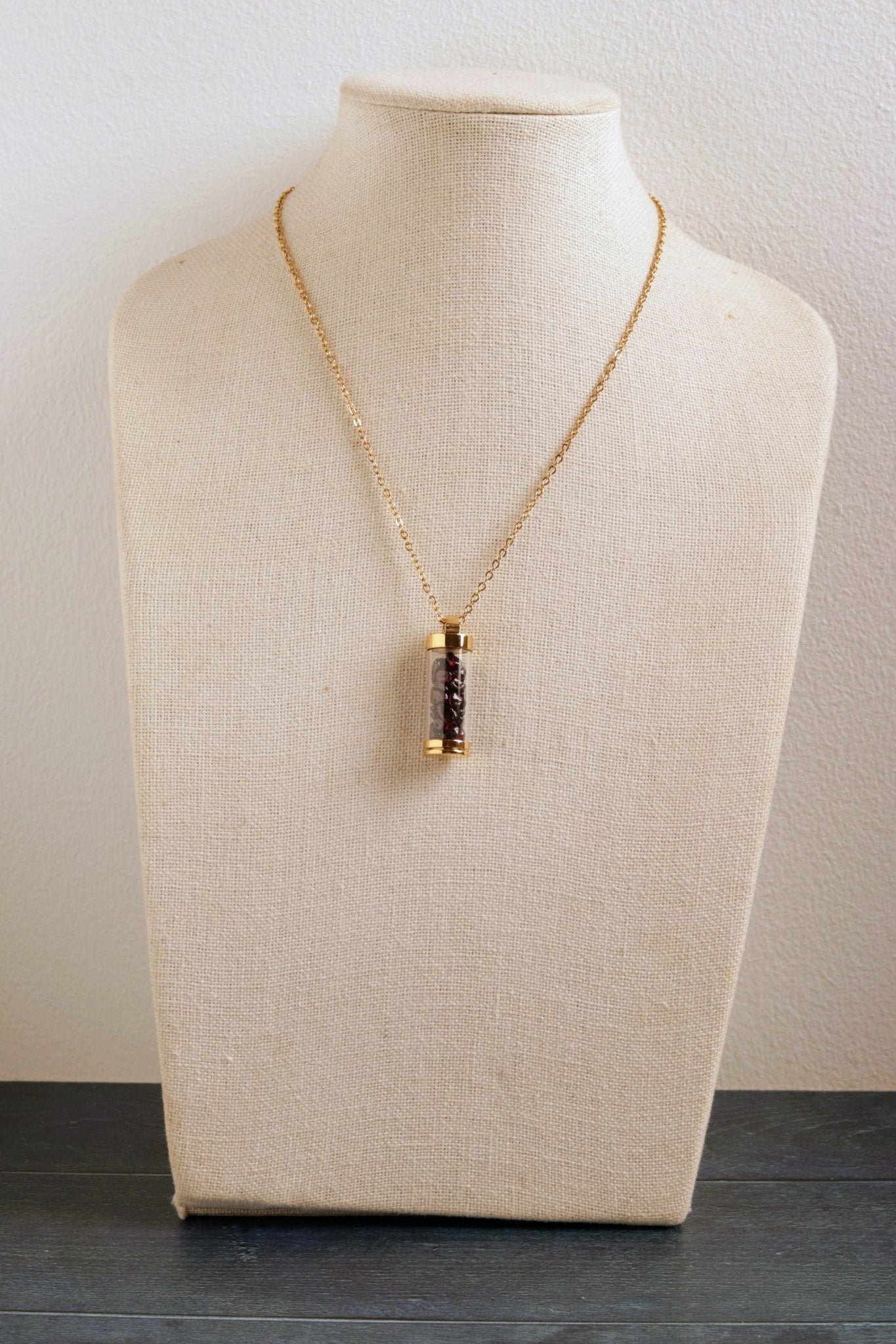 Garnet Vial- Handmade Jewellery - i am boho