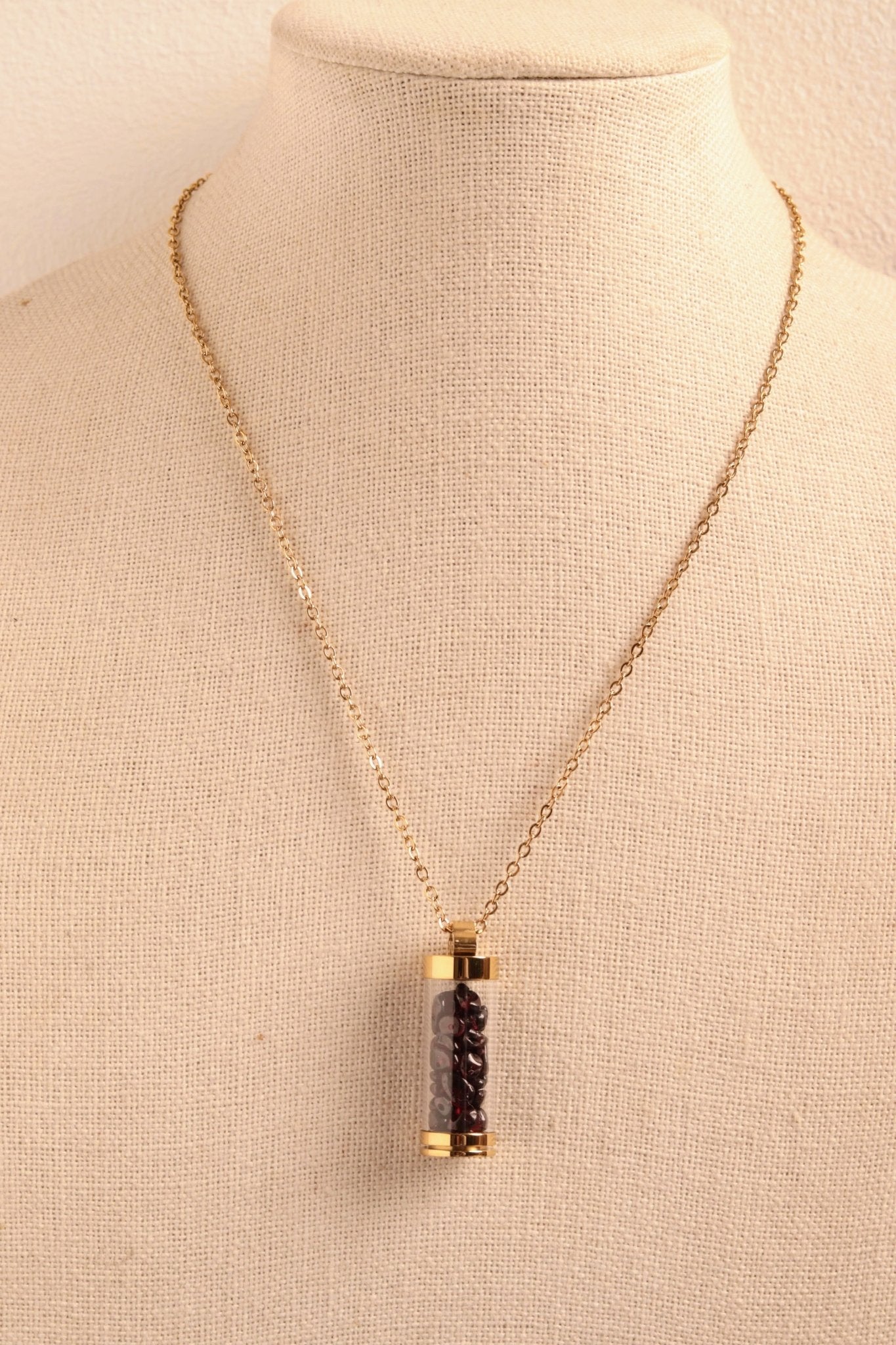 Garnet Vial- Handmade Jewellery - i am boho