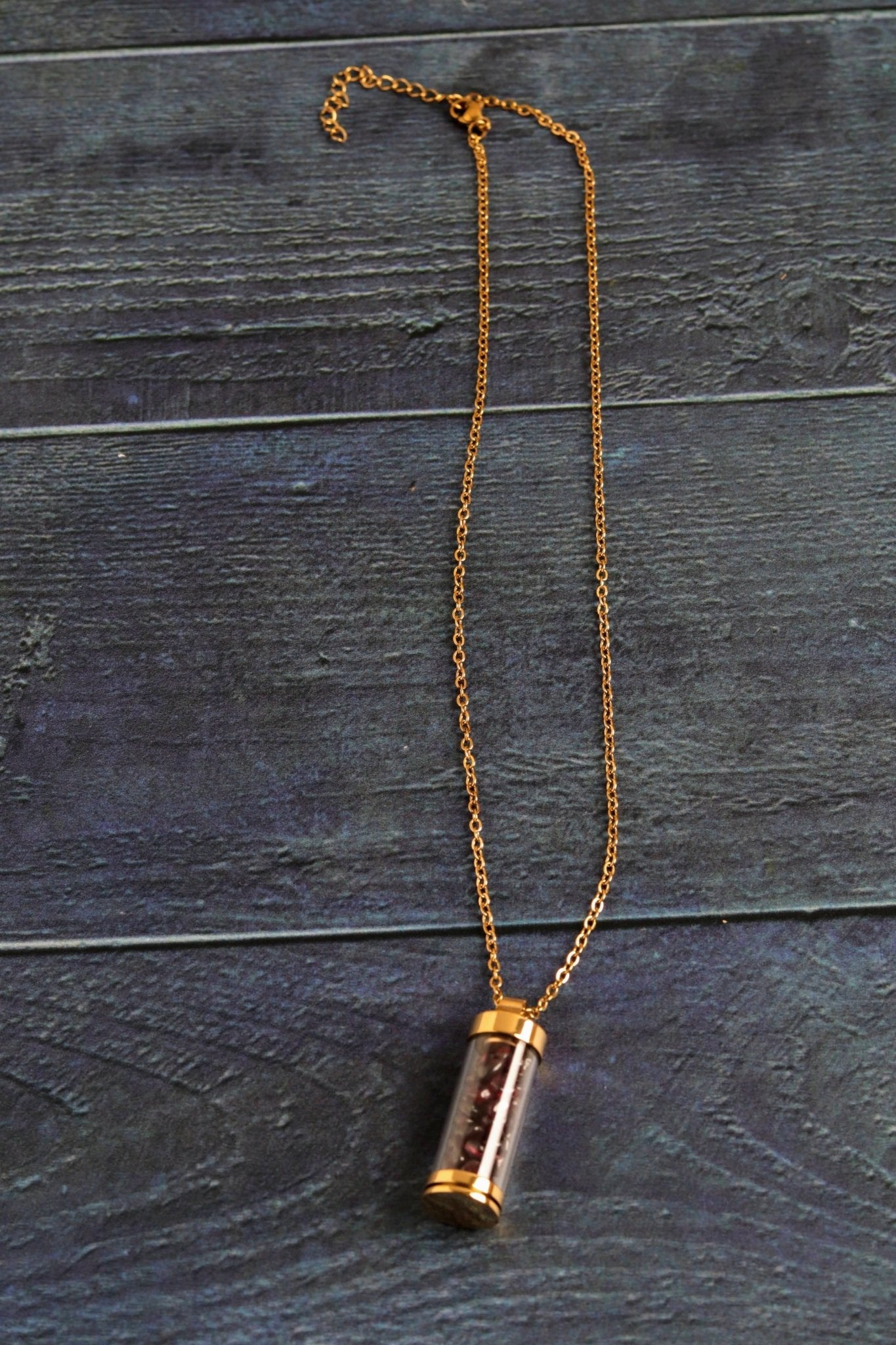 Garnet Vial- Handmade Jewellery - i am boho