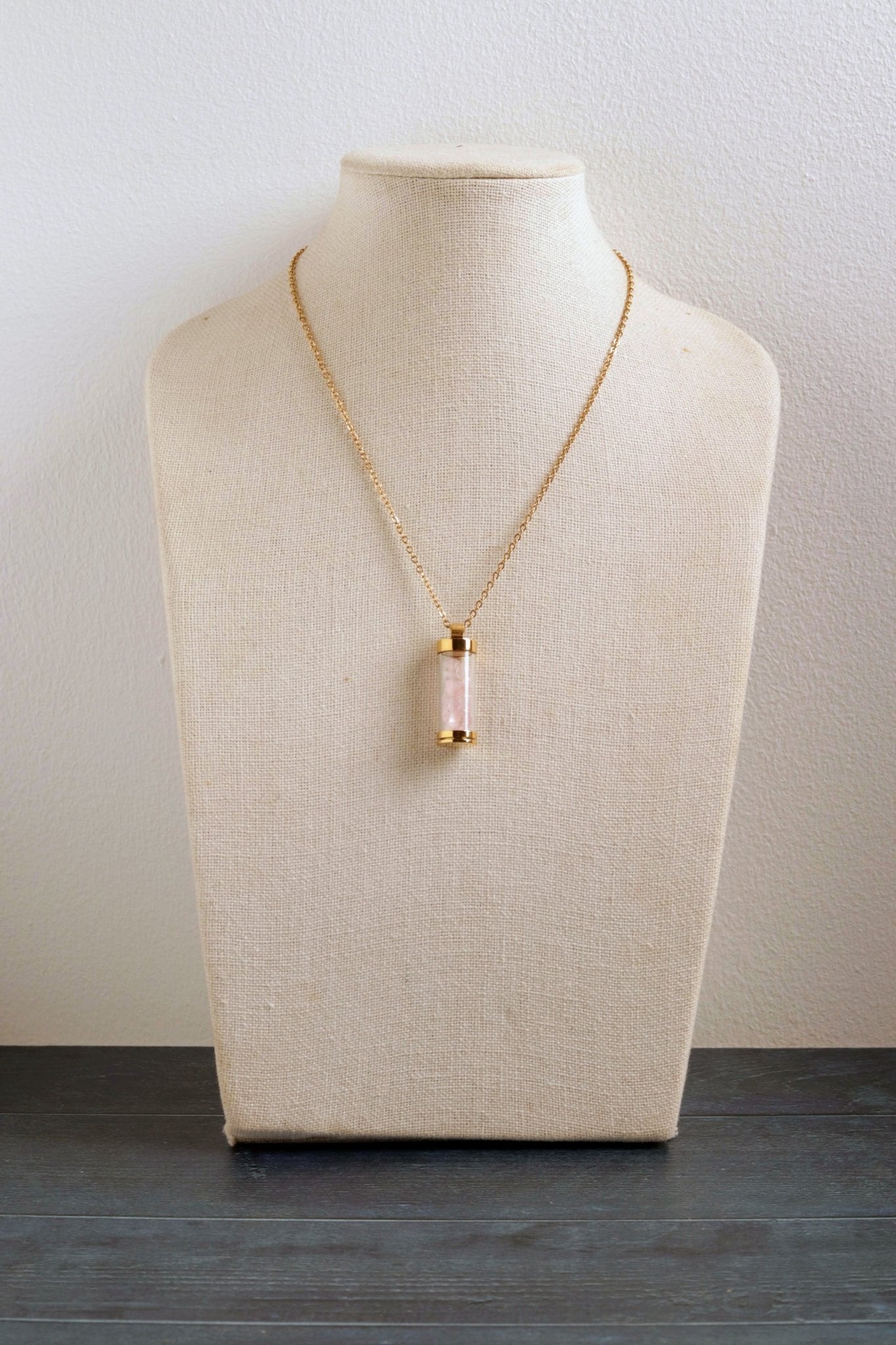 Rose quartz Vial- Handmade Jewellery - i am boho