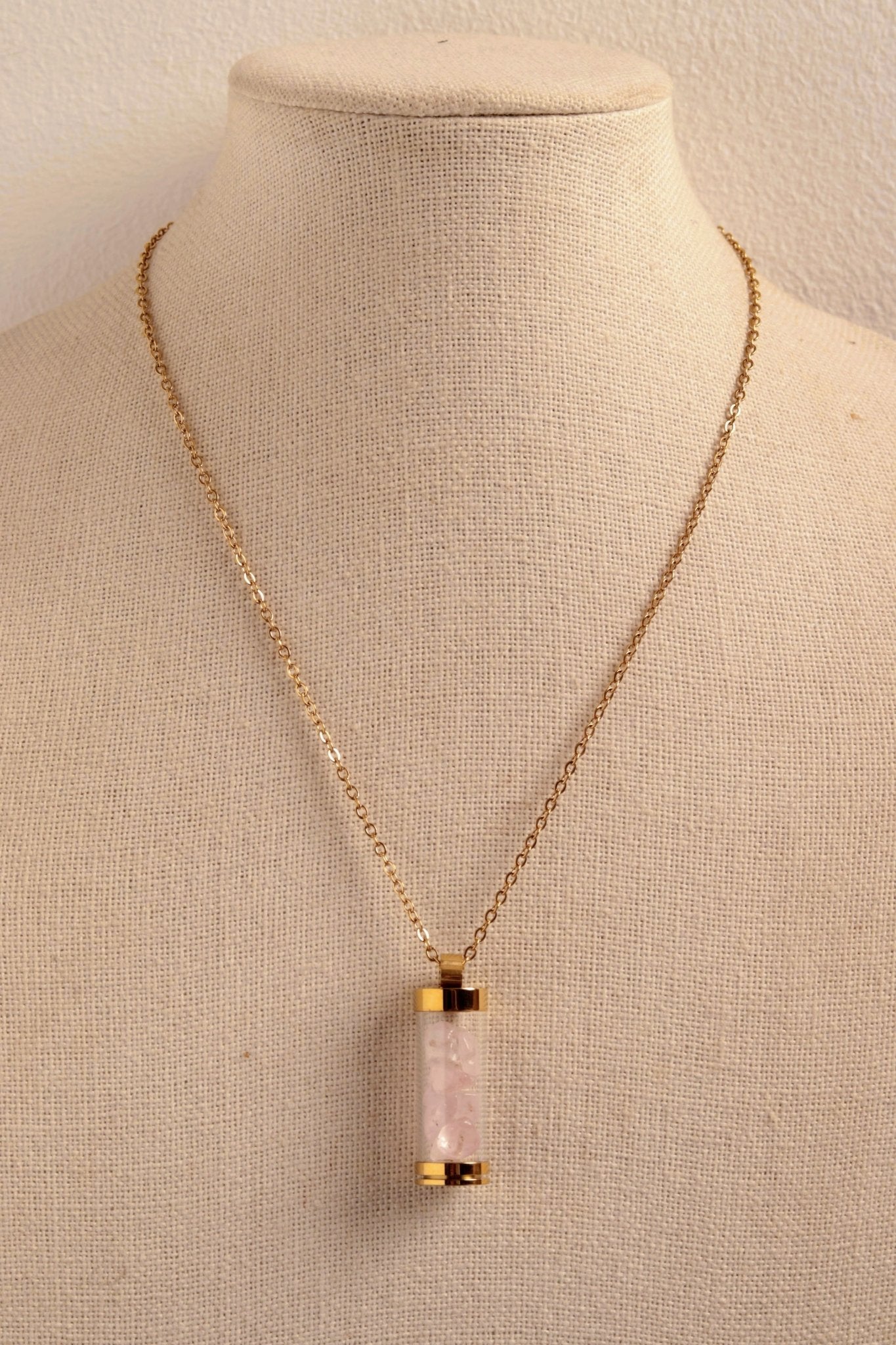 Rose quartz Vial- Handmade Jewellery - i am boho