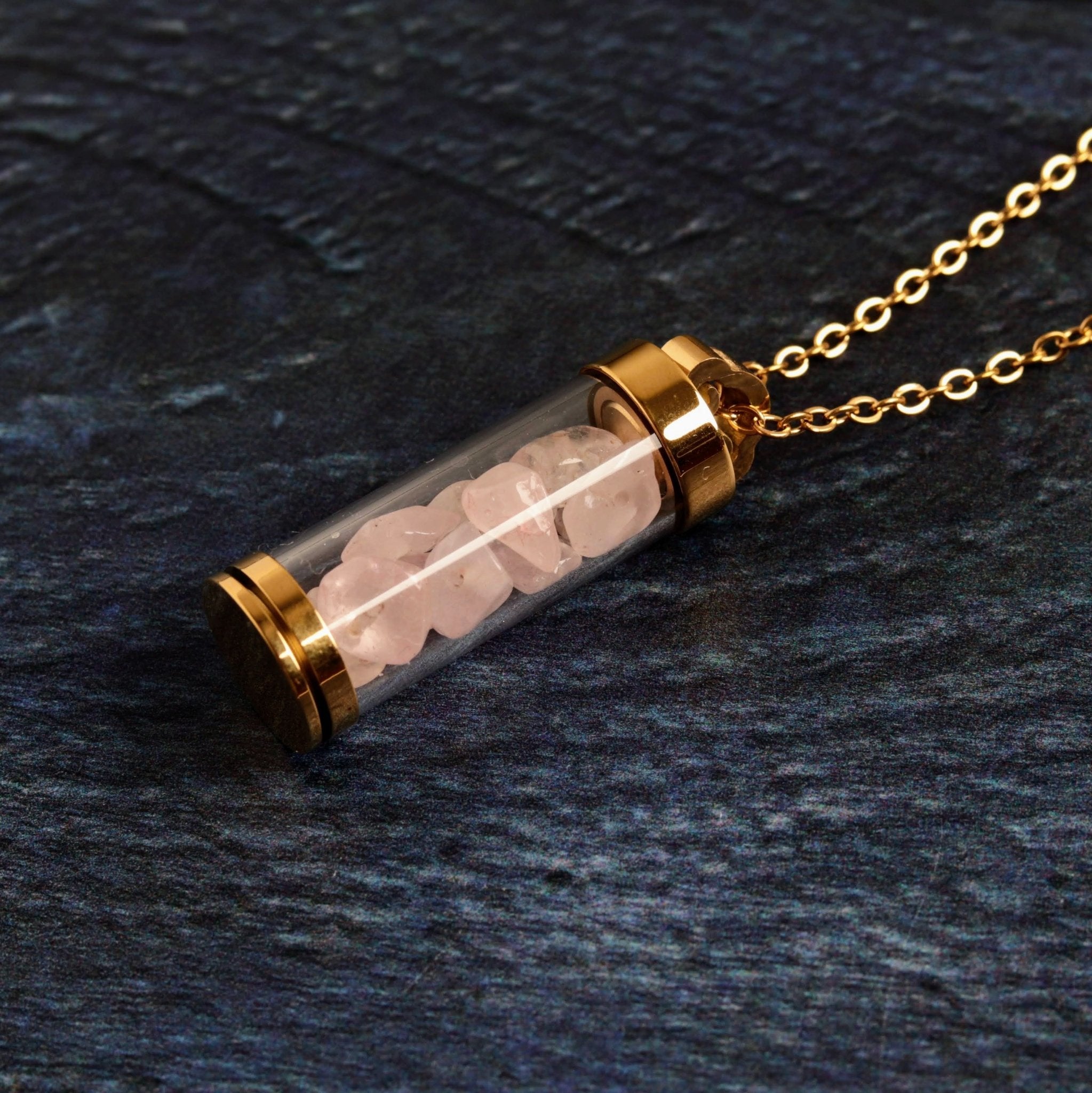 Rose quartz Vial- Handmade Jewellery - i am boho