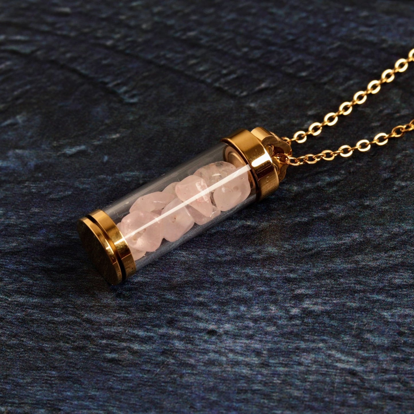 Rose quartz Vial- Handmade Jewellery - i am boho