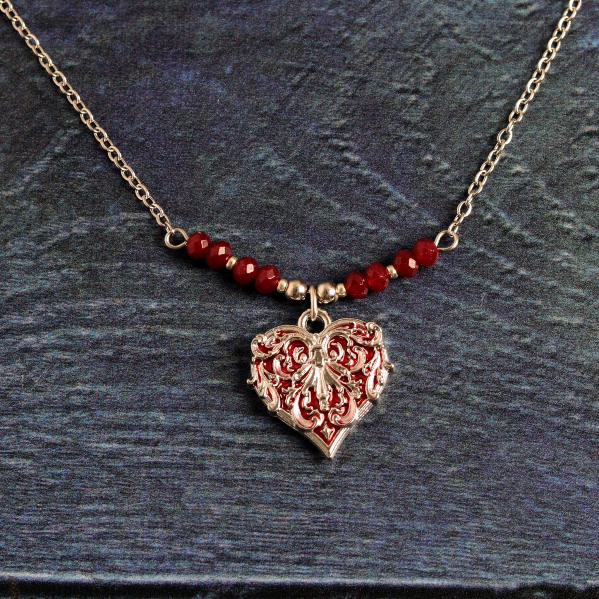 Garnet Heart- Handmade Jewellery - i am boho