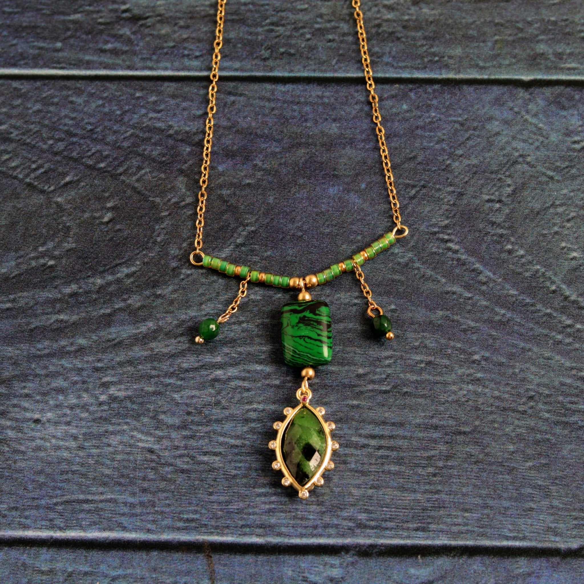Malachite Marquise- Handmade Jewellery - i am boho