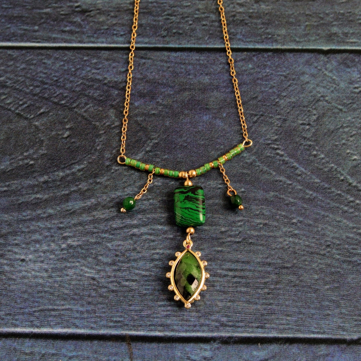 Malachite Marquise- Handmade Jewellery - i am boho