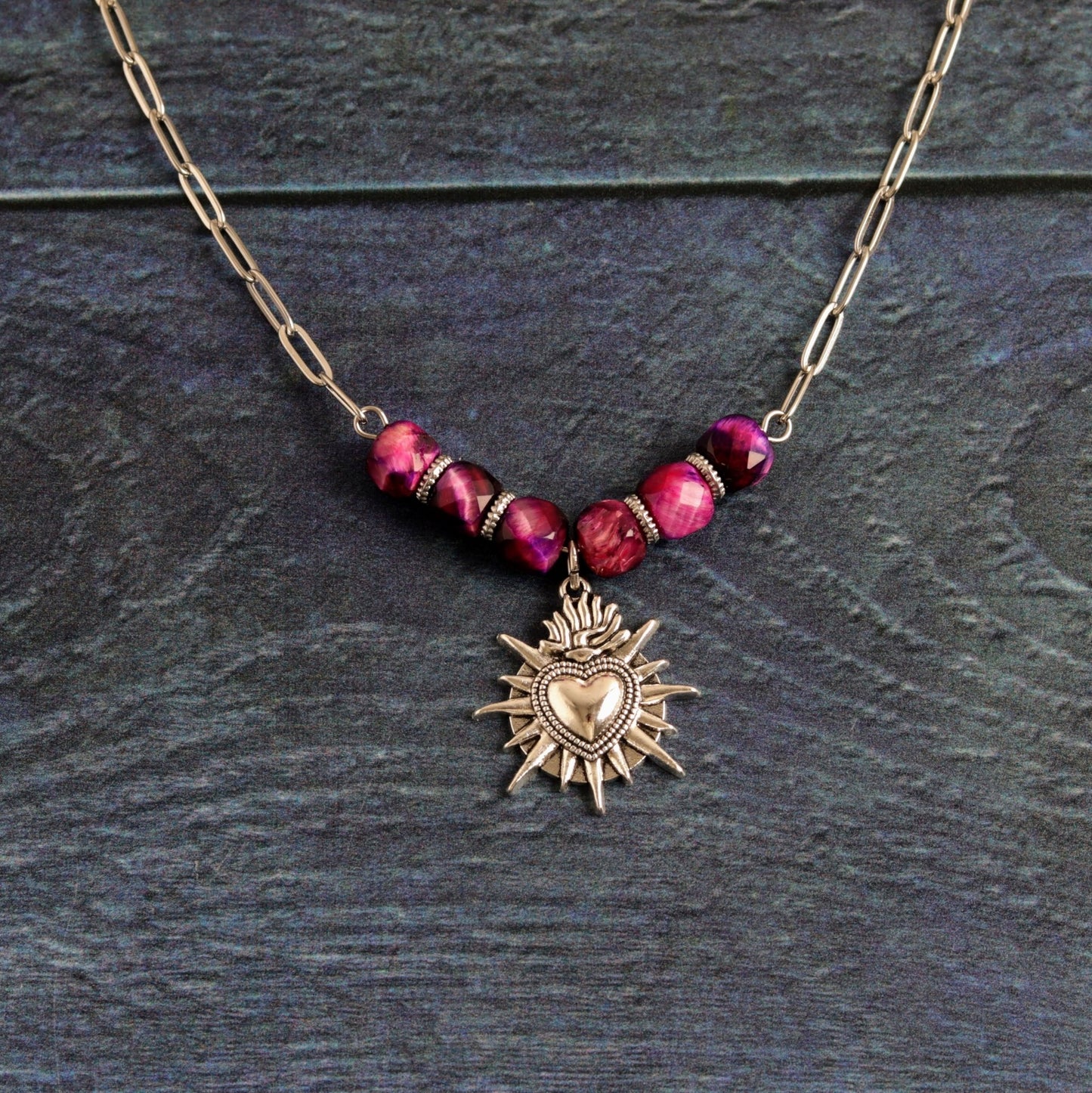 Magenta Tiger's Eye- Handmade Jewellery - i am boho