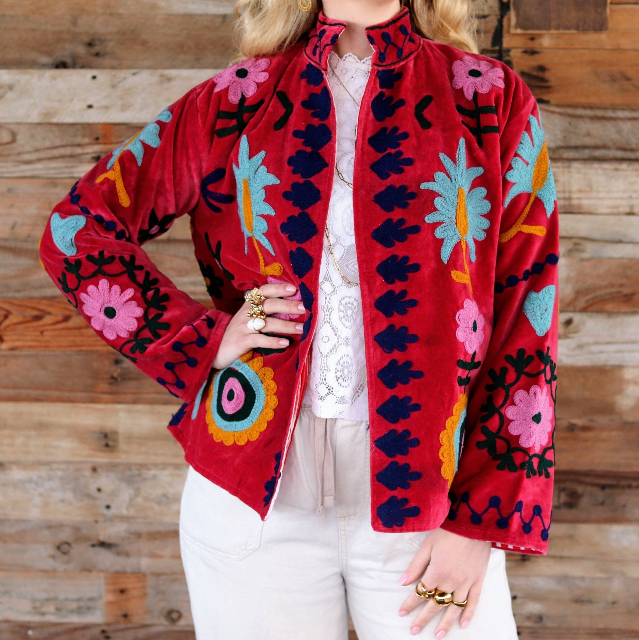 Velvet Suzani Jacket in Love Potion- Handmade Jewellery - i am boho