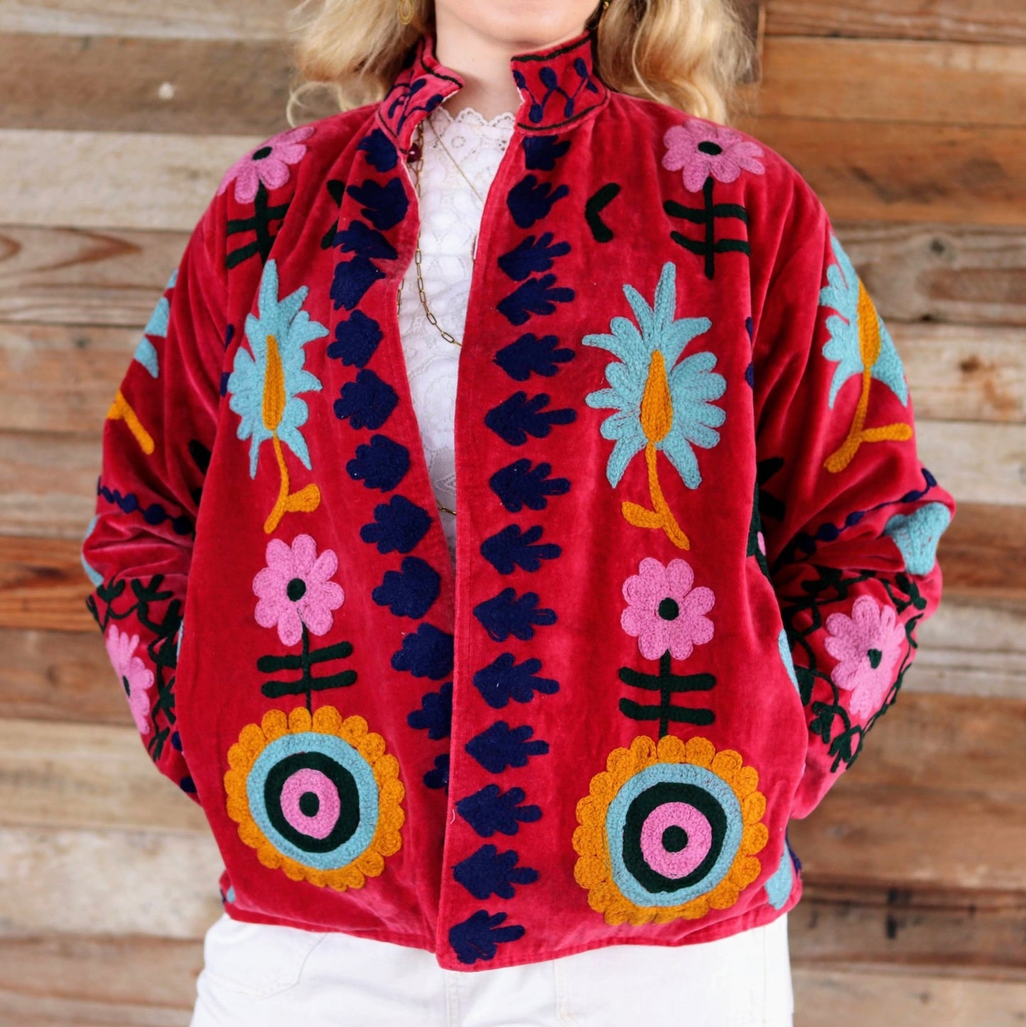Velvet Suzani Jacket in Love Potion- Handmade Jewellery - i am boho