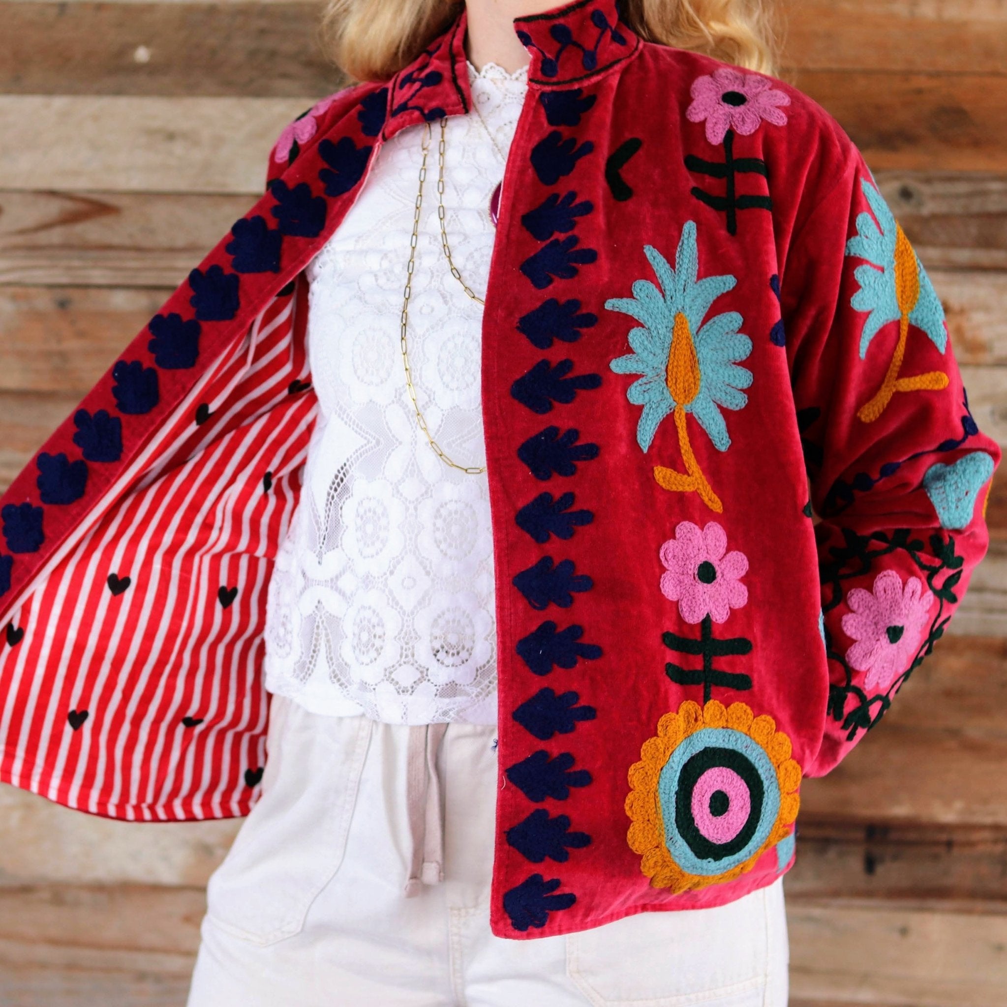 Velvet Suzani Jacket in Love Potion- Handmade Jewellery - i am boho