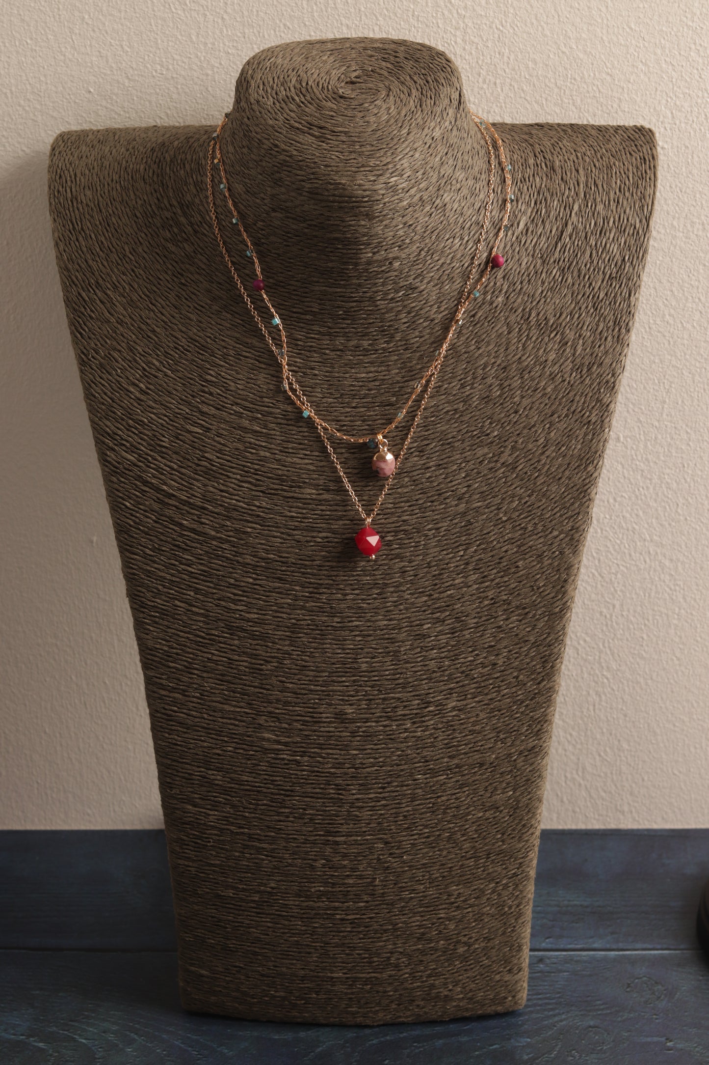 Double layered Purple Jasper & Rhodonite