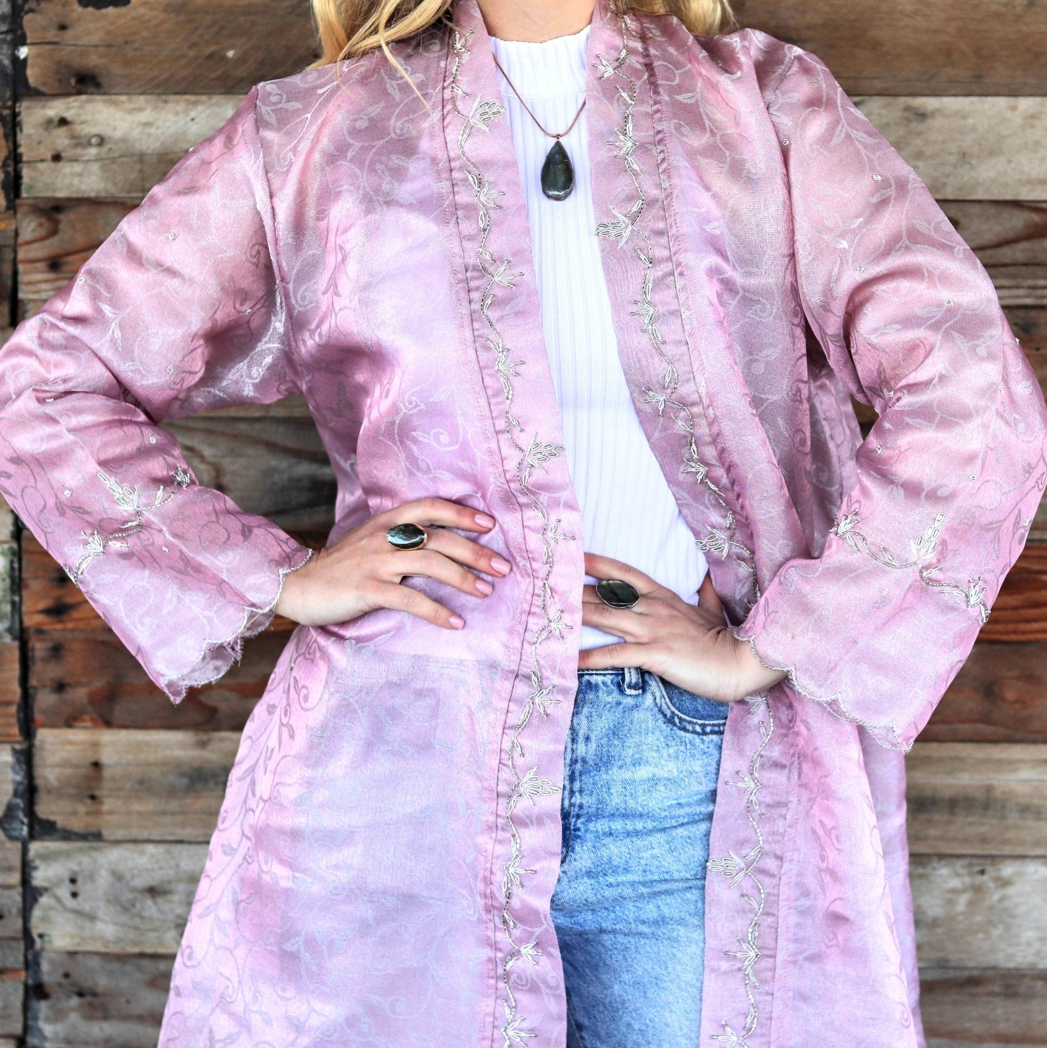 Blush & Silver Seas Kimono- Handmade Jewellery - i am boho