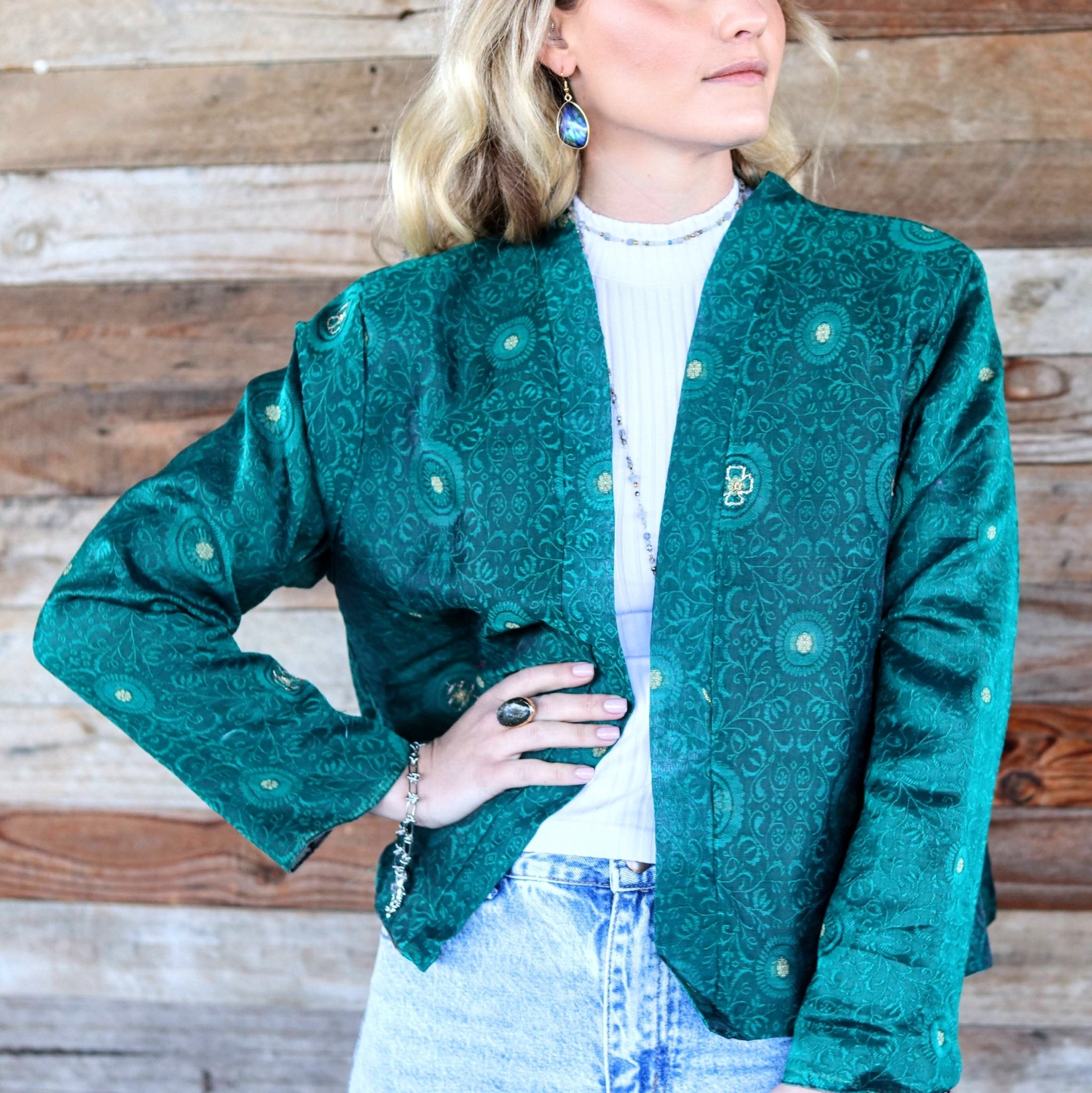 Labradorescent Teal Jacket- Handmade Jewellery - i am boho